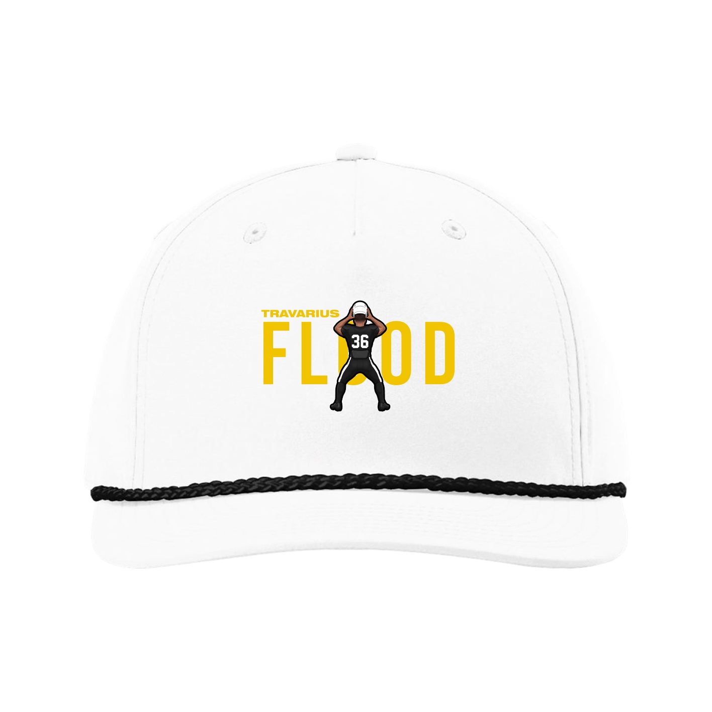 Five-Panel Classic Rope Cap — Player Name in White