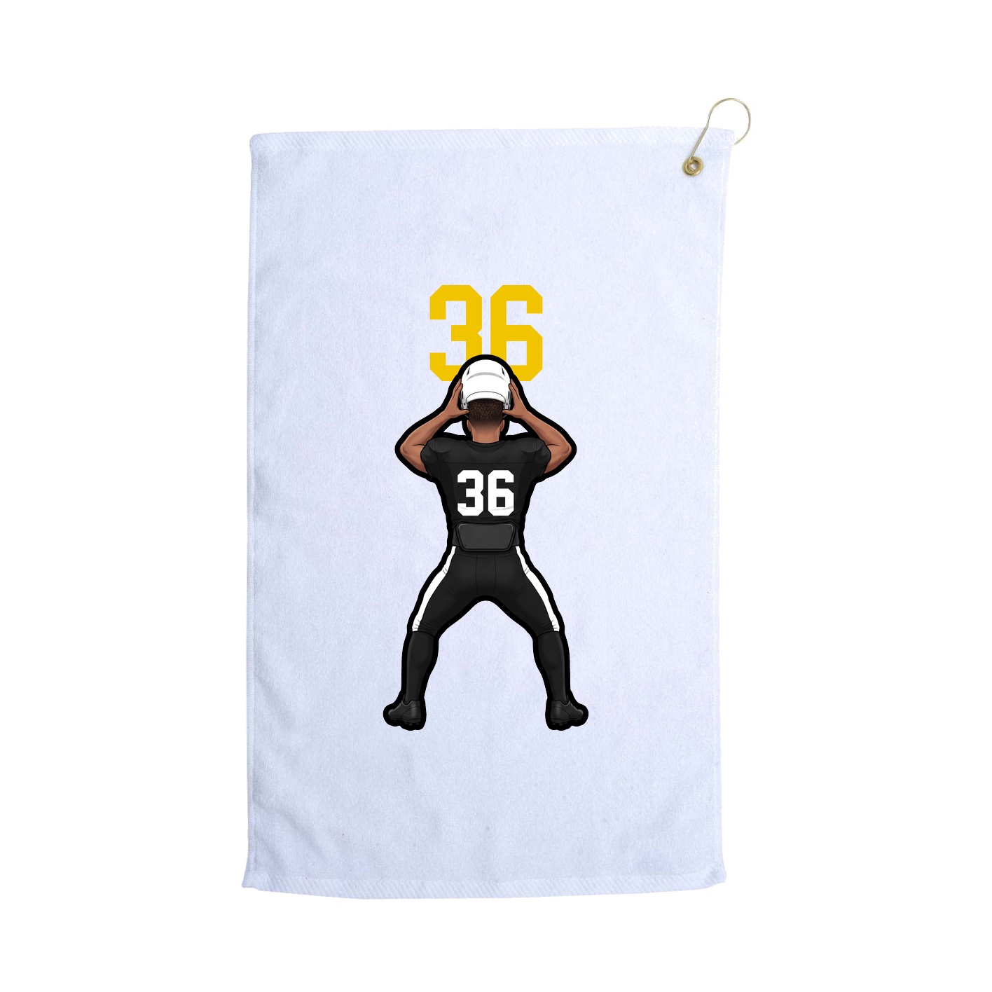 Golf Towel — Number Top in White