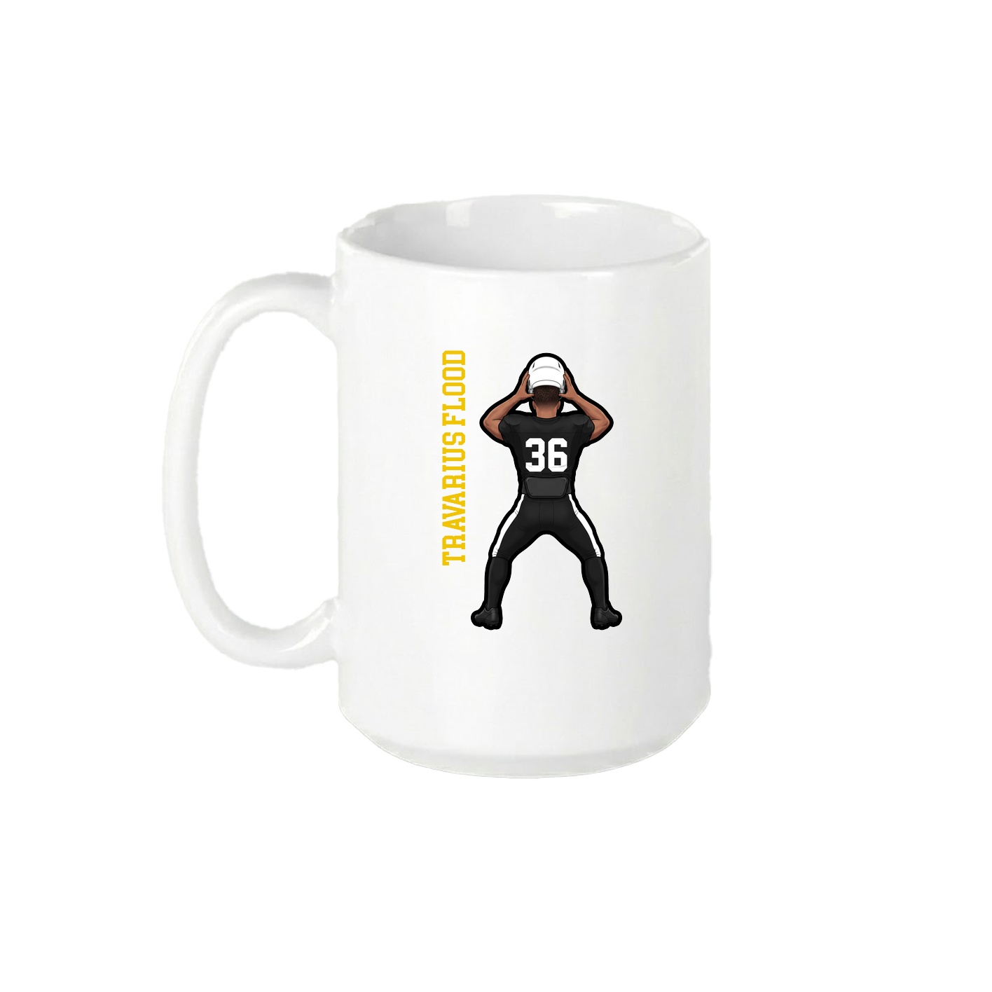 15oz Coffee Mug — Name Vertical in White