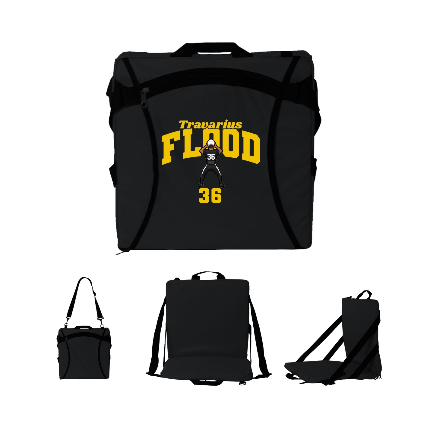 Folding Stadium Seat — Signature Arch in Black