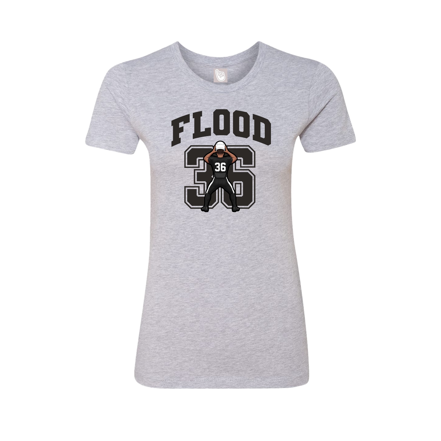 Fitted Women's Tee — Number in Grey