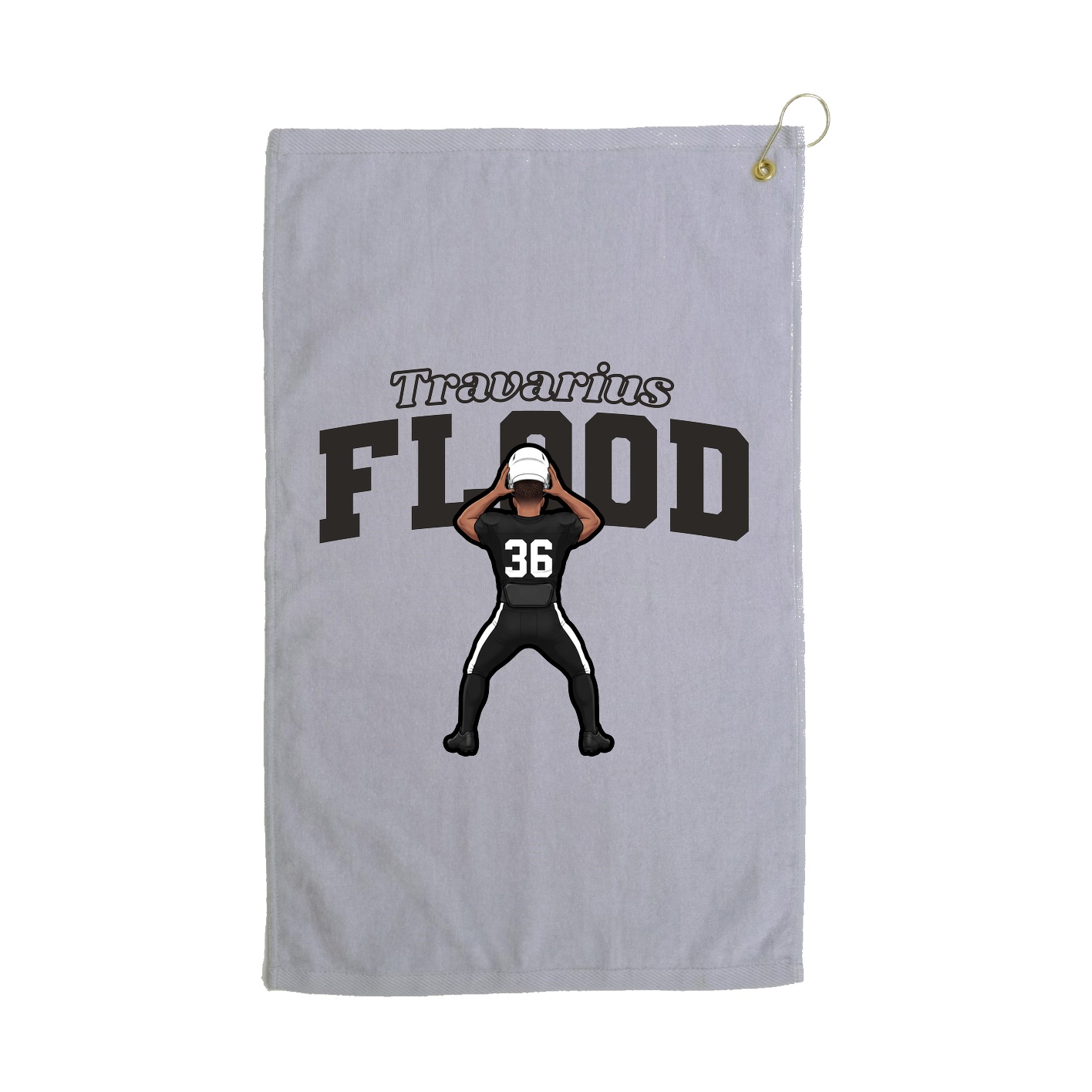 Golf Towel — Name Arch in Grey