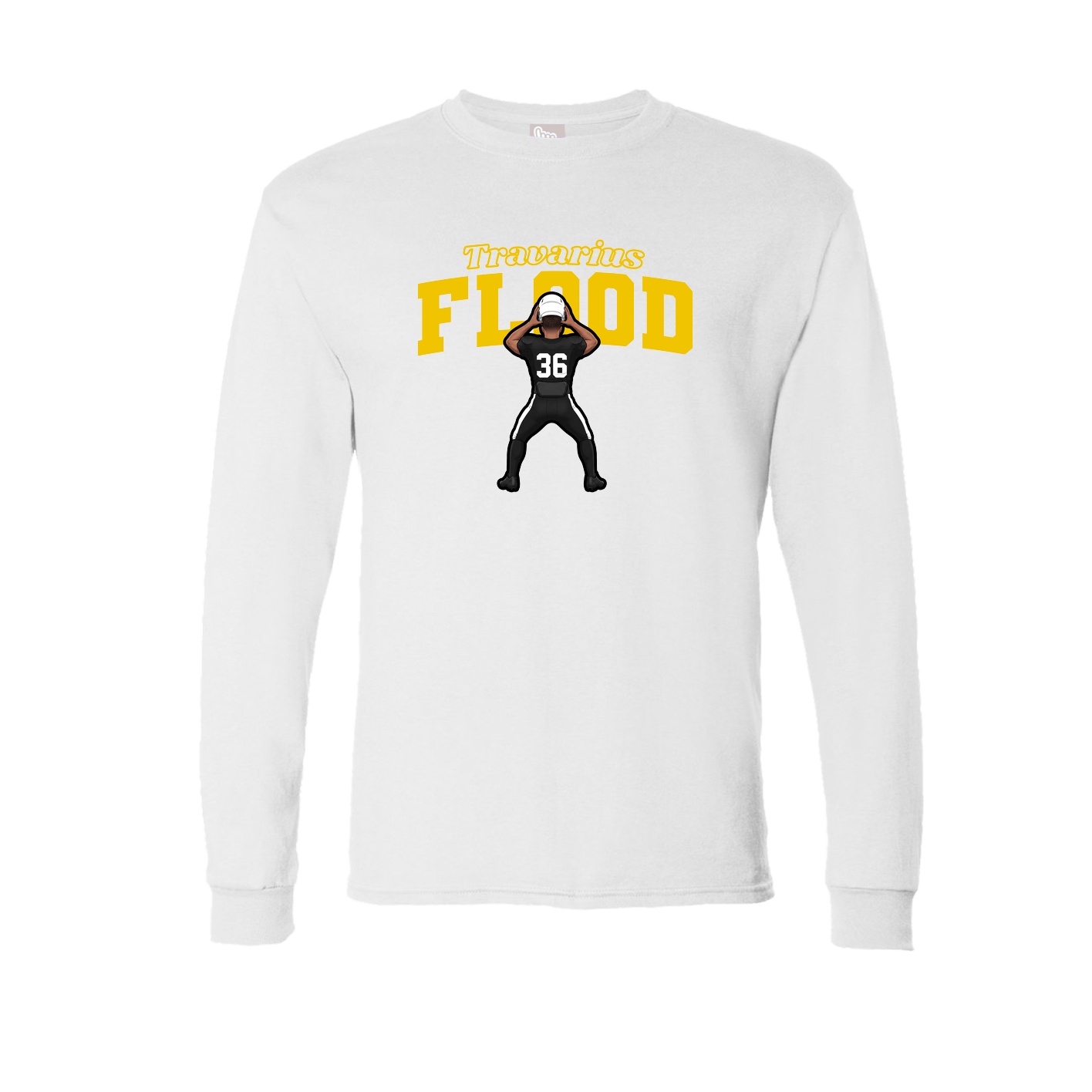 Long Sleeve Tee — Name Arch in White