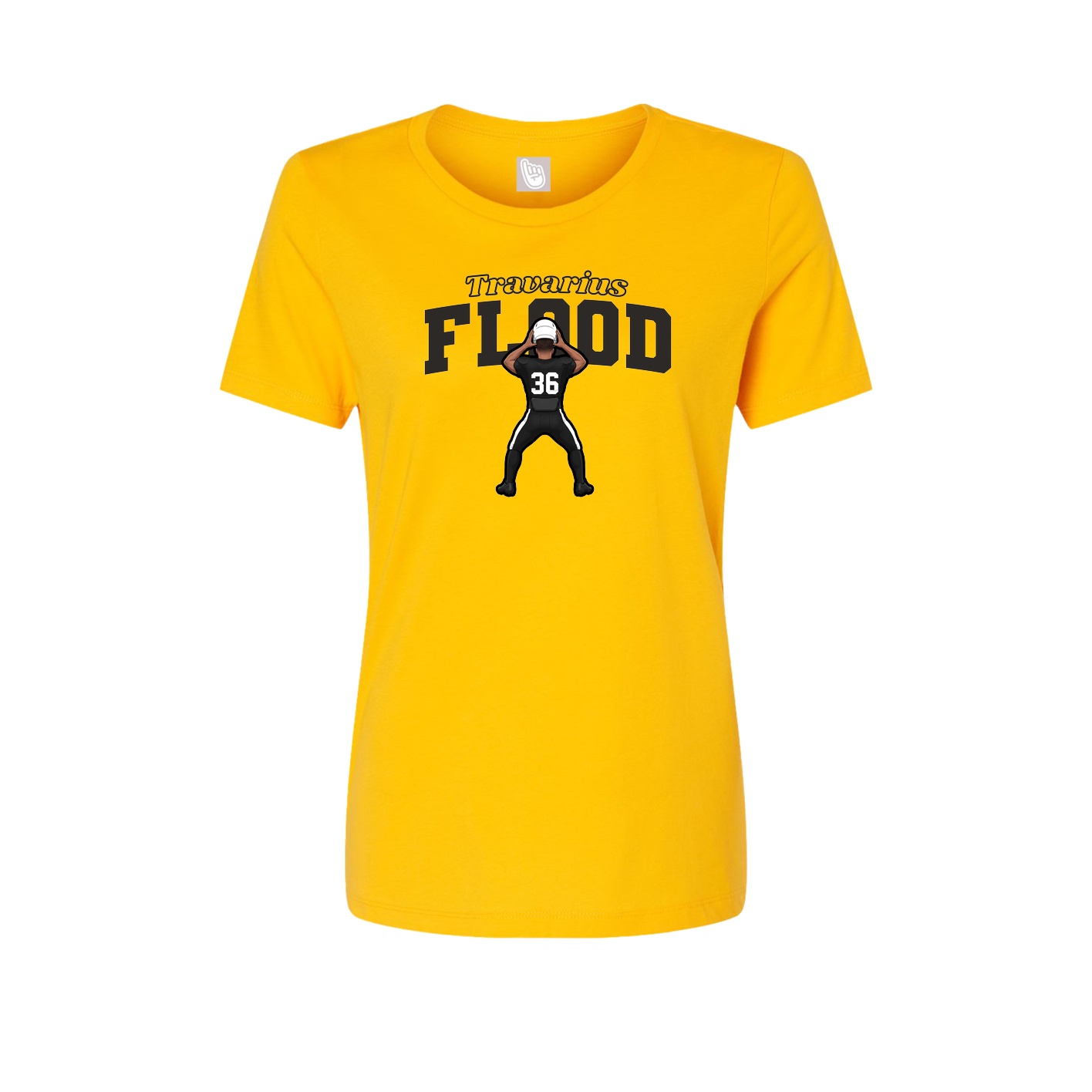 Fitted Women's Tee — Name Arch in Gold