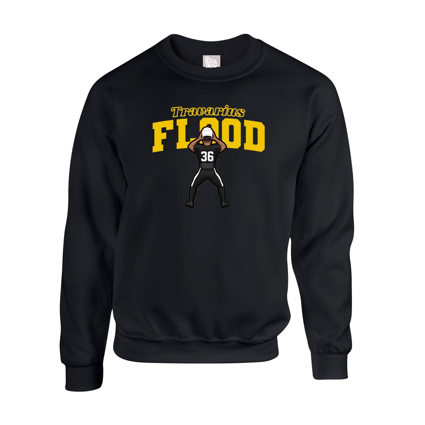 Fleece Crew — Name Arch in Black