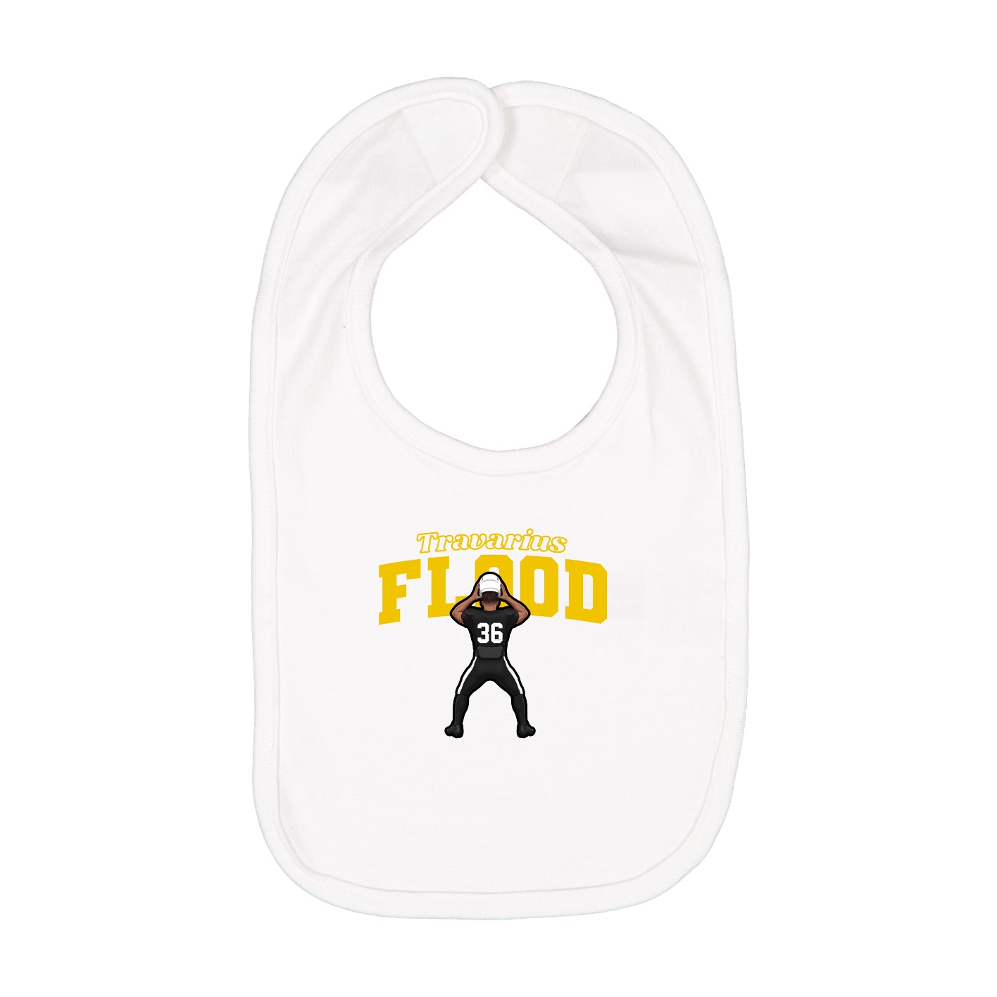 Infant Bib — Name Arch in White