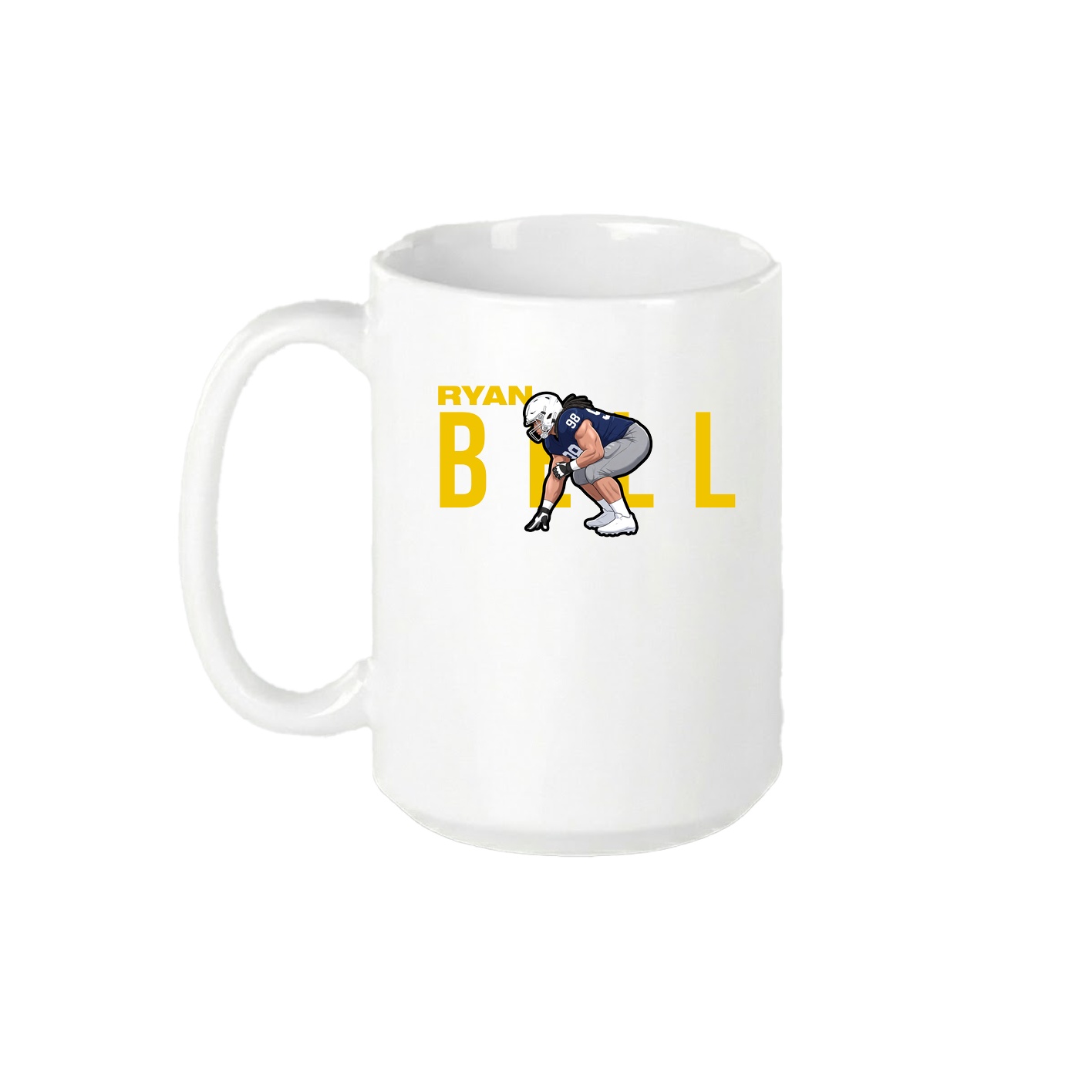 15oz Coffee Mug — Player Name in White