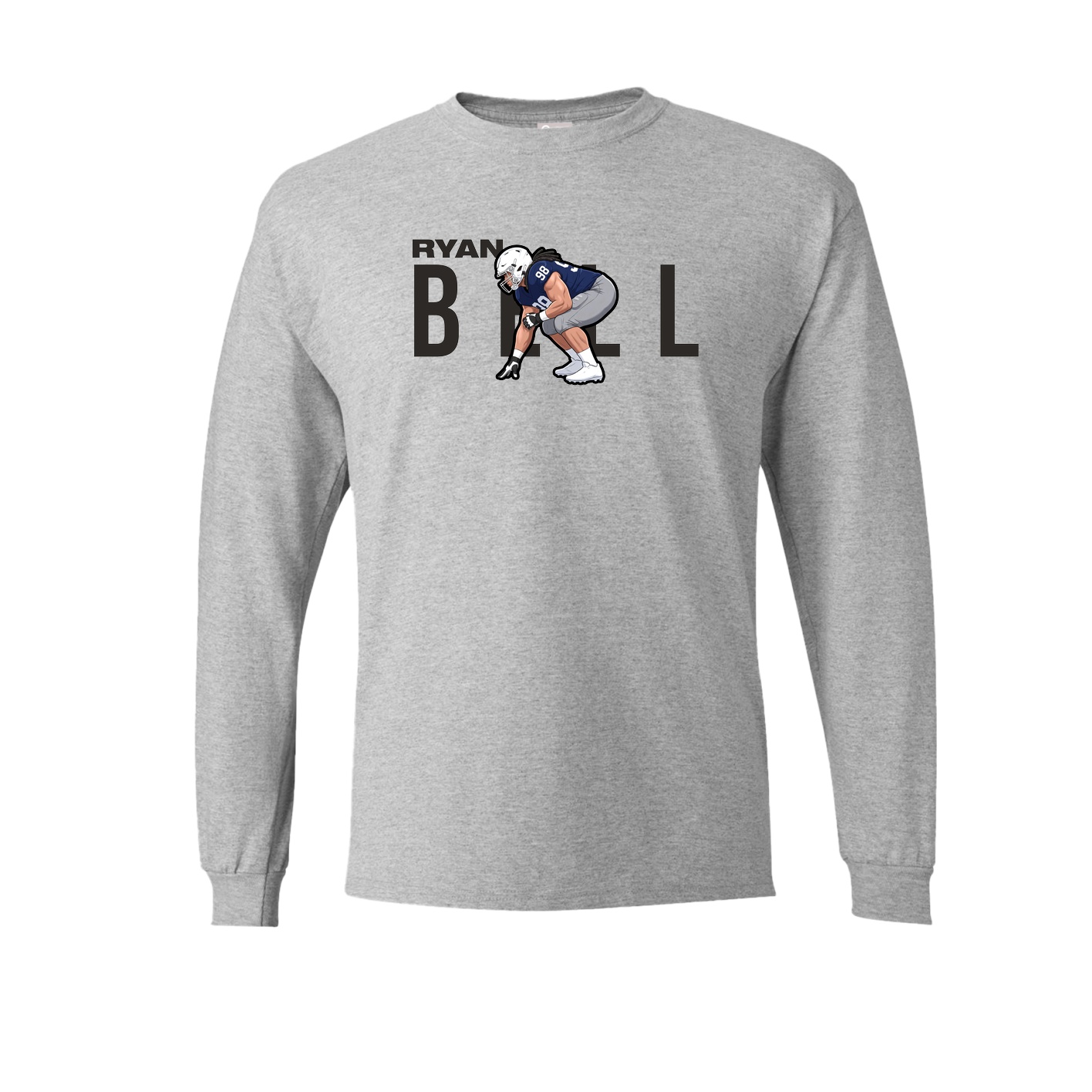 Long Sleeve Tee — Player Name in Grey