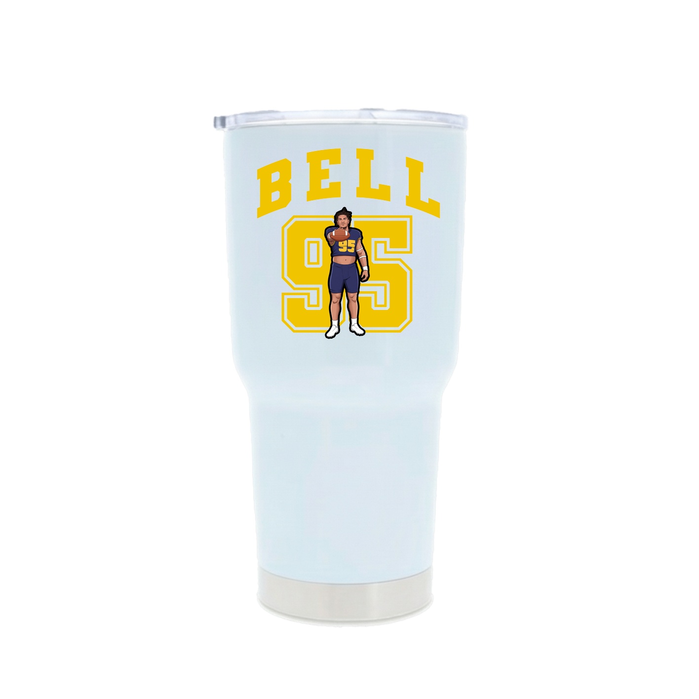 30oz Stainless Steel Tumbler — Number in White