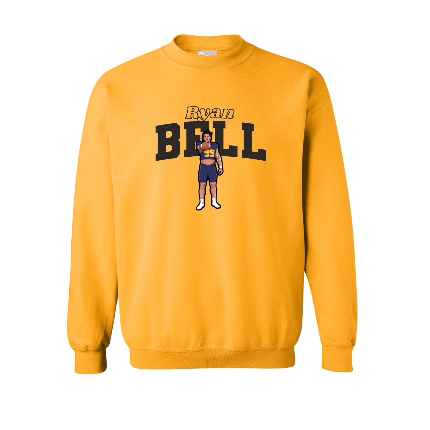 Fleece Crew — Name Arch in Gold