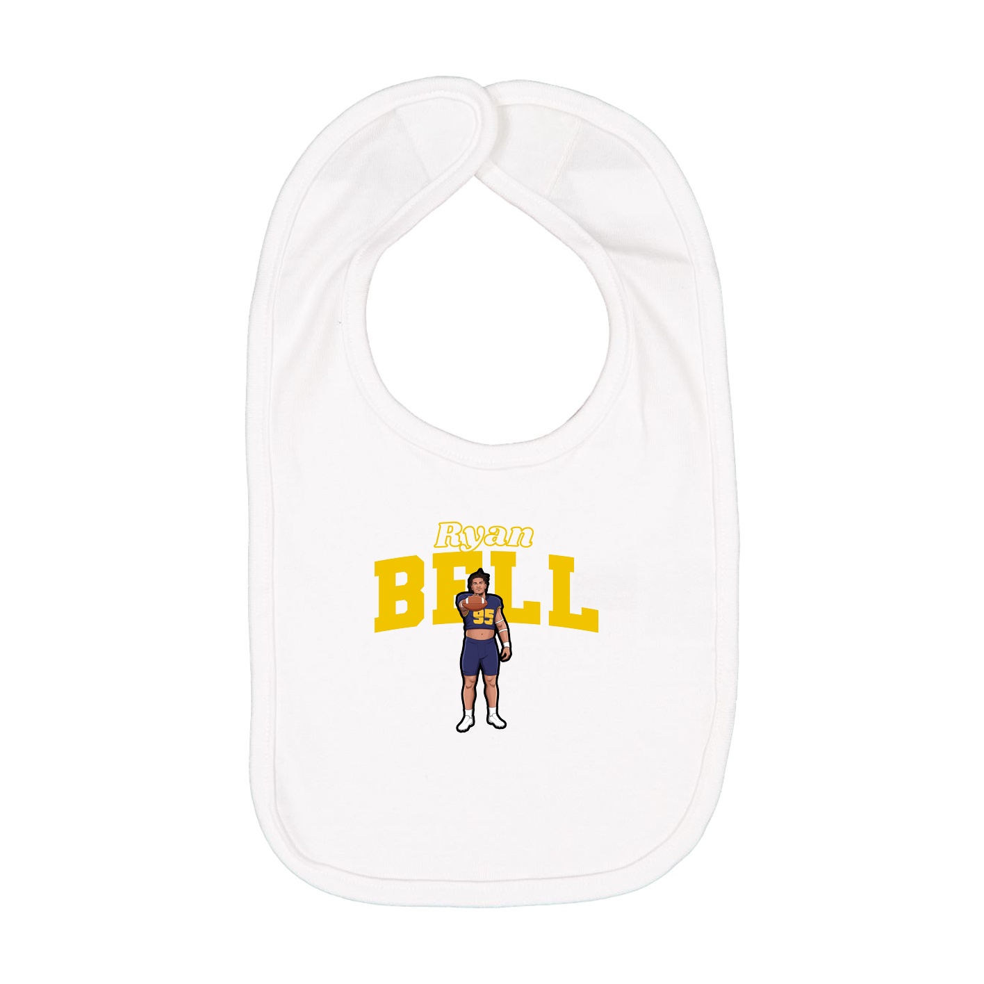 Infant Bib — Name Arch in White
