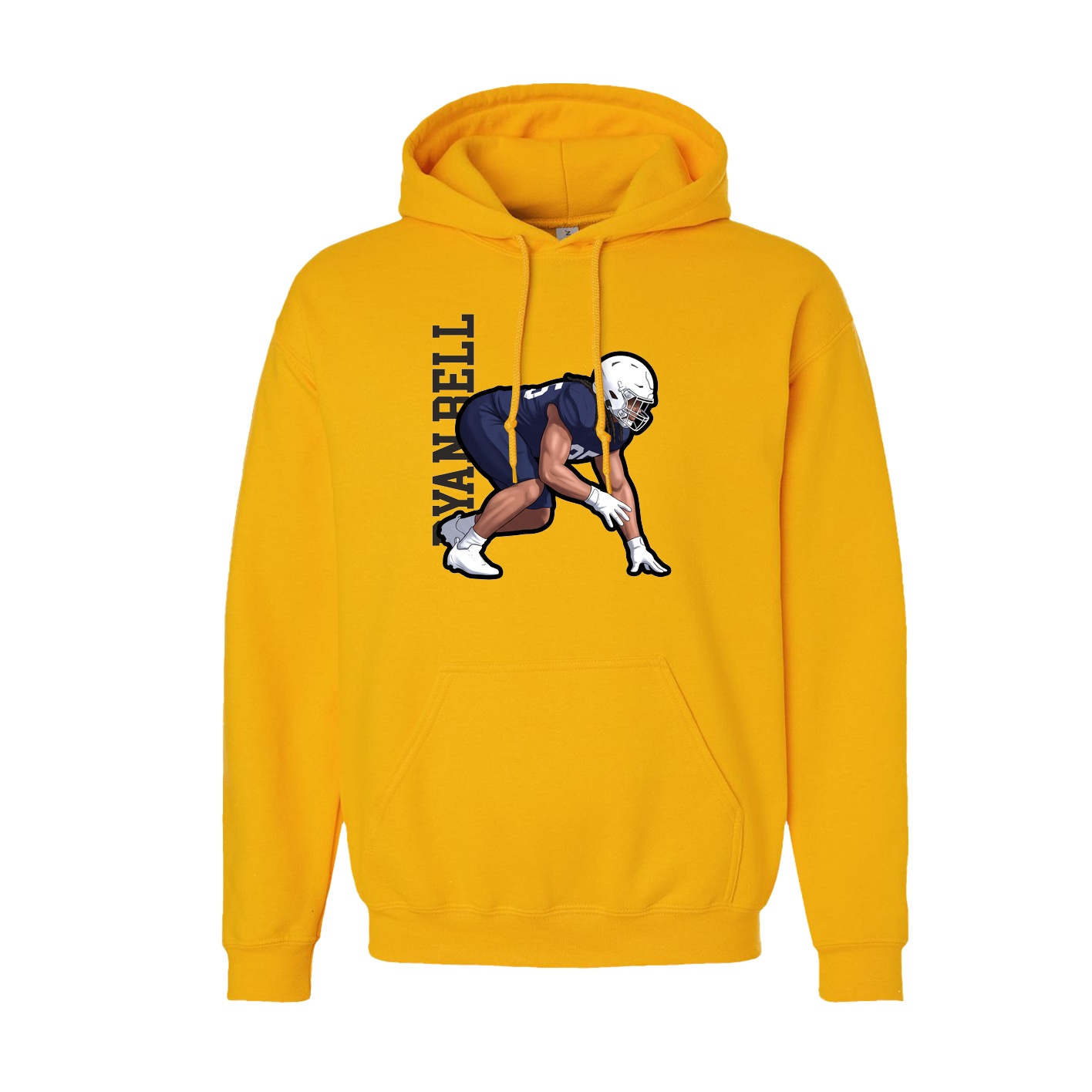 Hoodie — Name Vertical in Gold