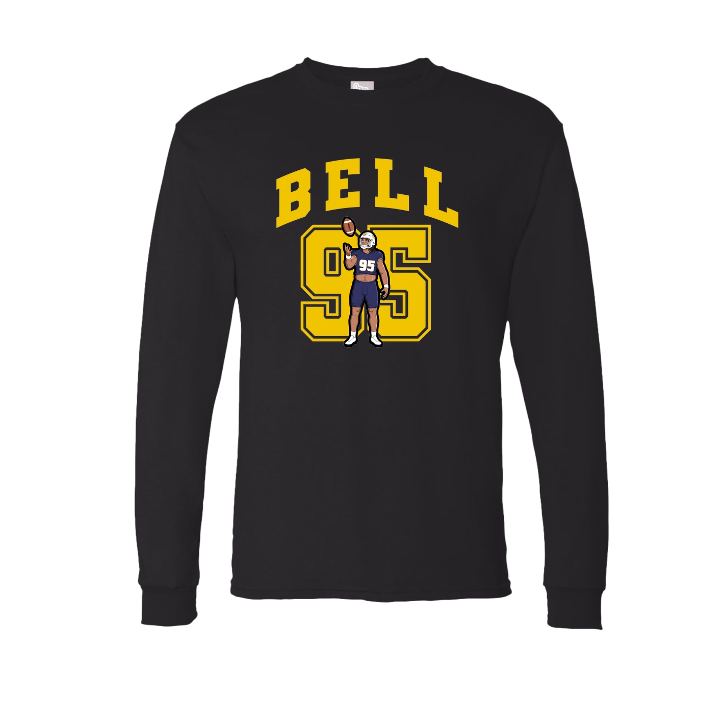 Long Sleeve Tee — Number in Black
