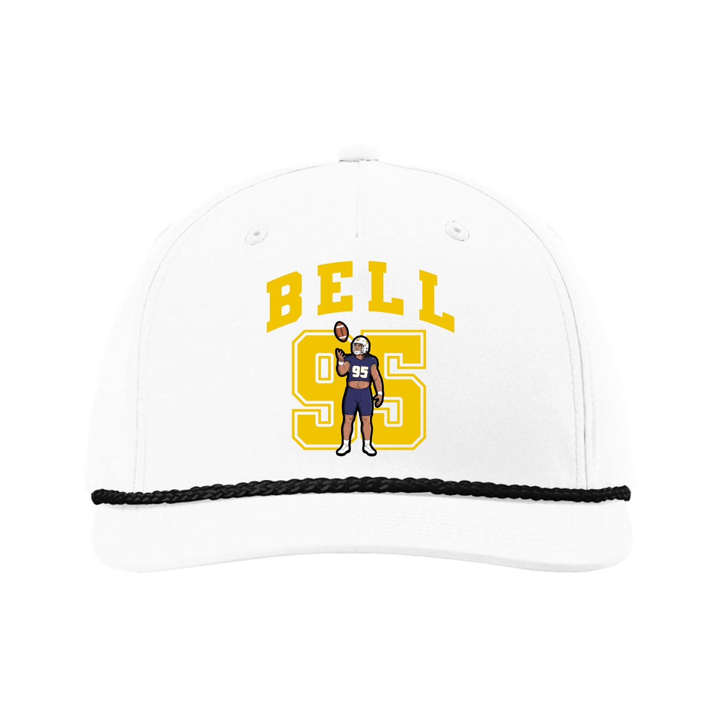 Five-Panel Classic Rope Cap — Number in White