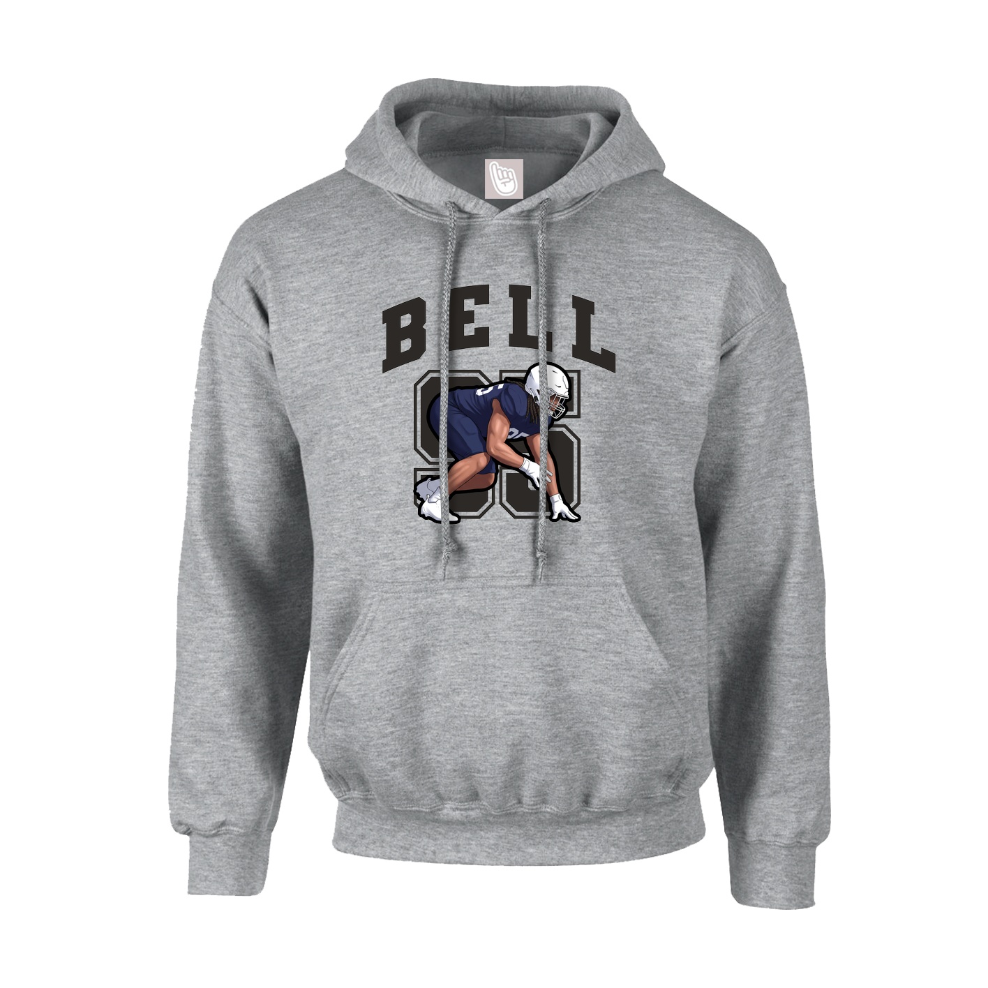Youth Hoodie — Number in Grey