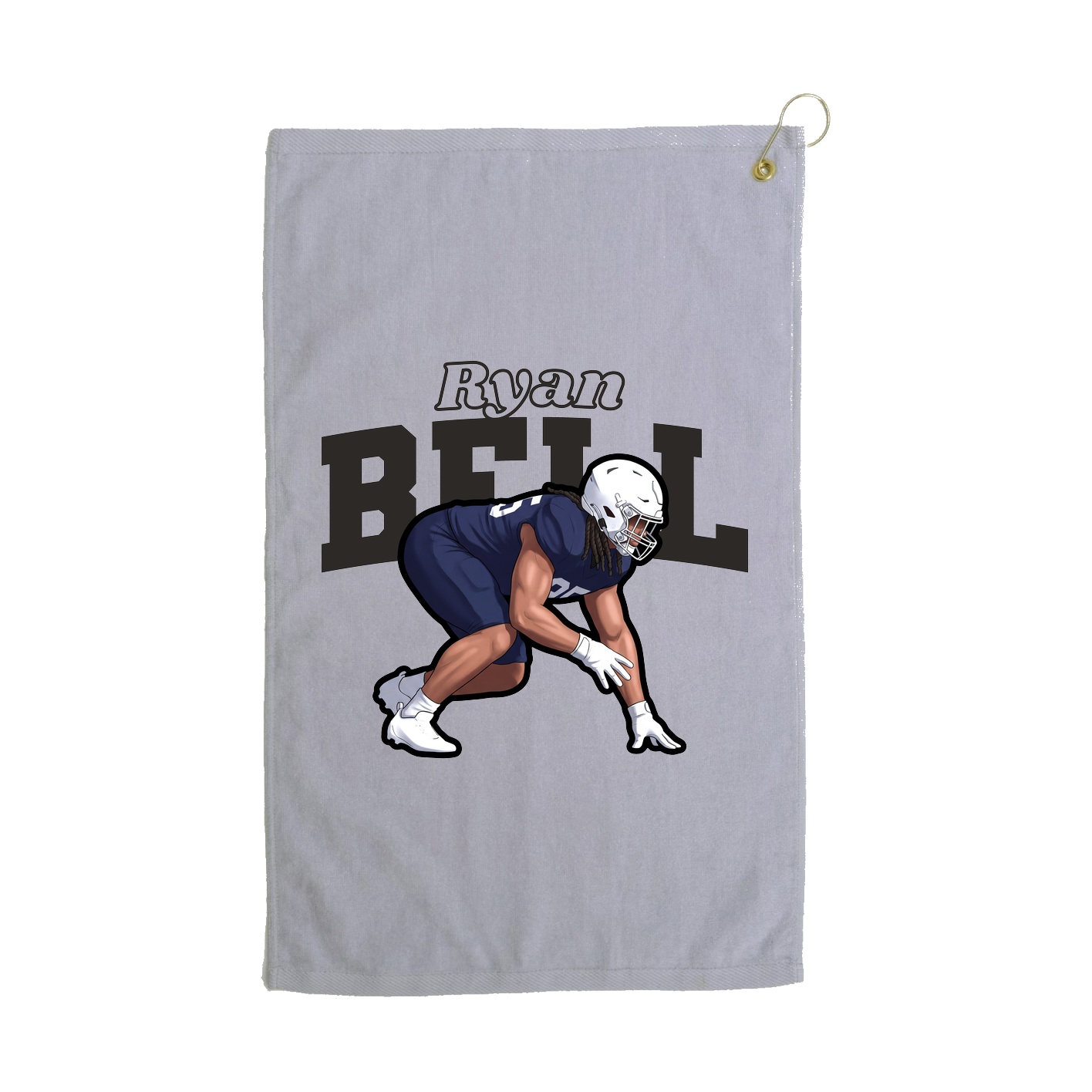 Golf Towel — Name Arch in Grey