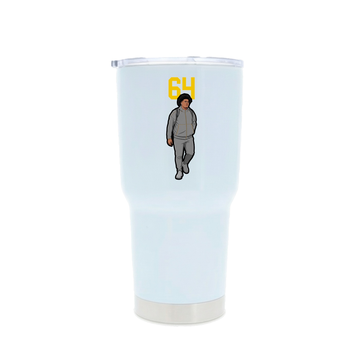 30oz Stainless Steel Tumbler — Number Top in White