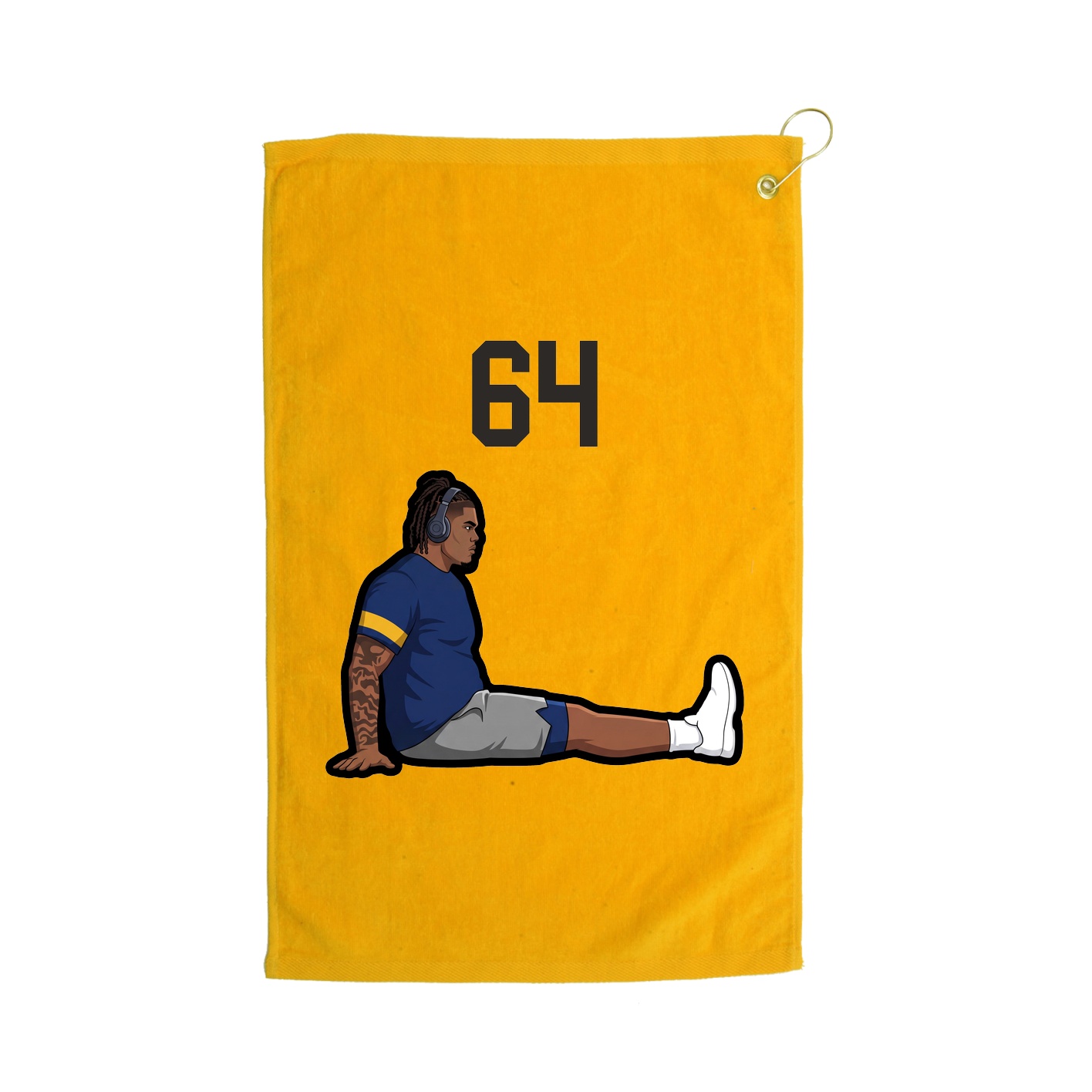 Golf Towel — Number Top in Gold