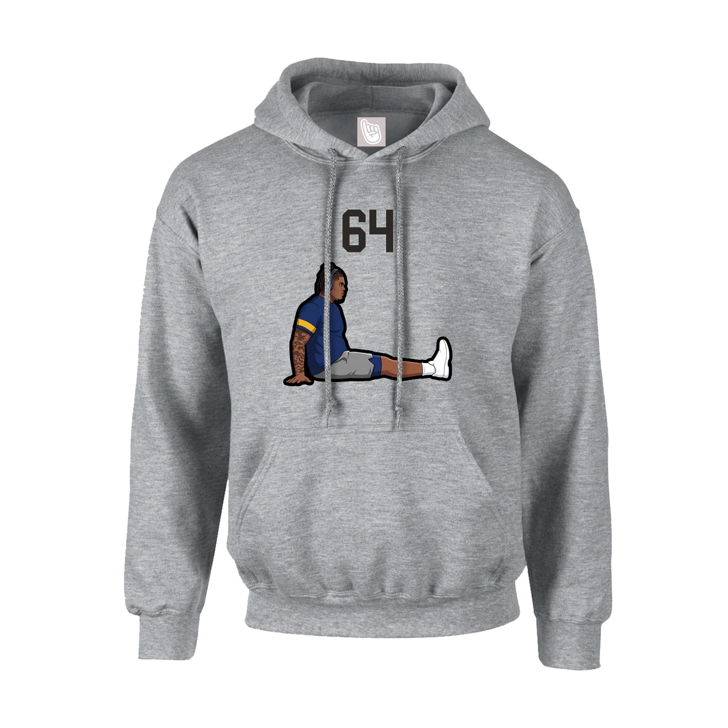 Hoodie — Number Top in Grey