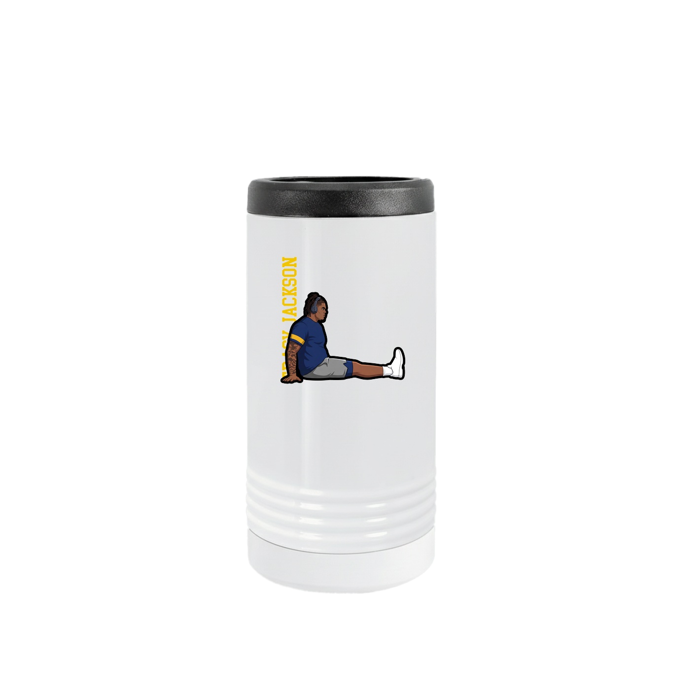 Slim Beverage Holder — Name Vertical in White