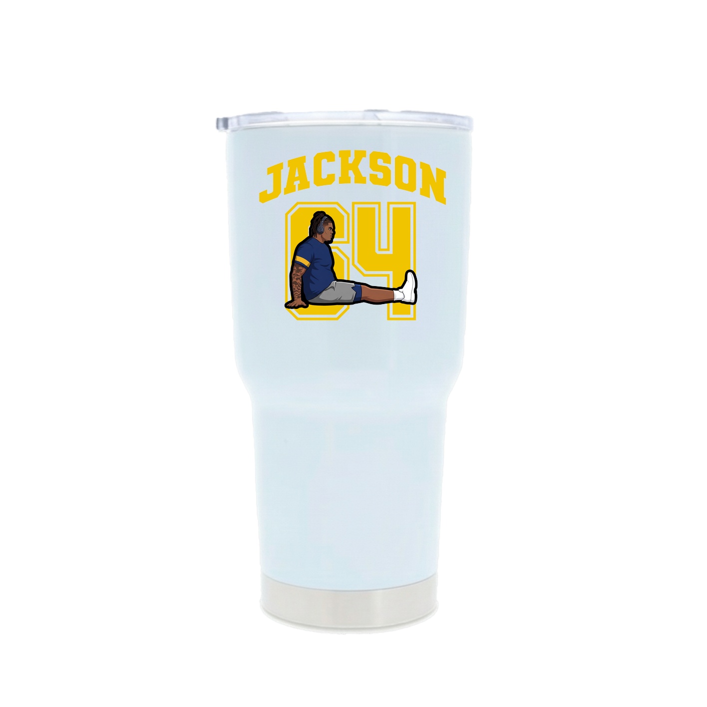 30oz Stainless Steel Tumbler — Number in White