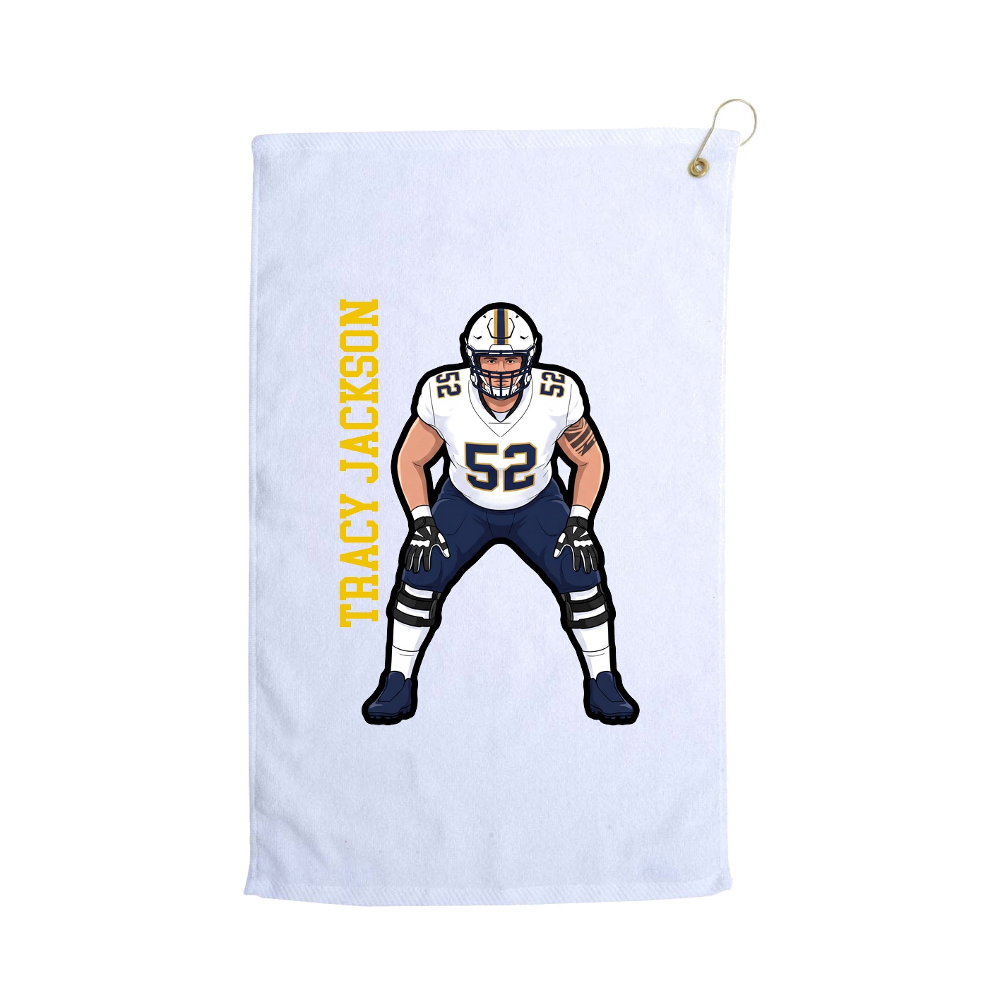 Golf Towel — Name Vertical in White