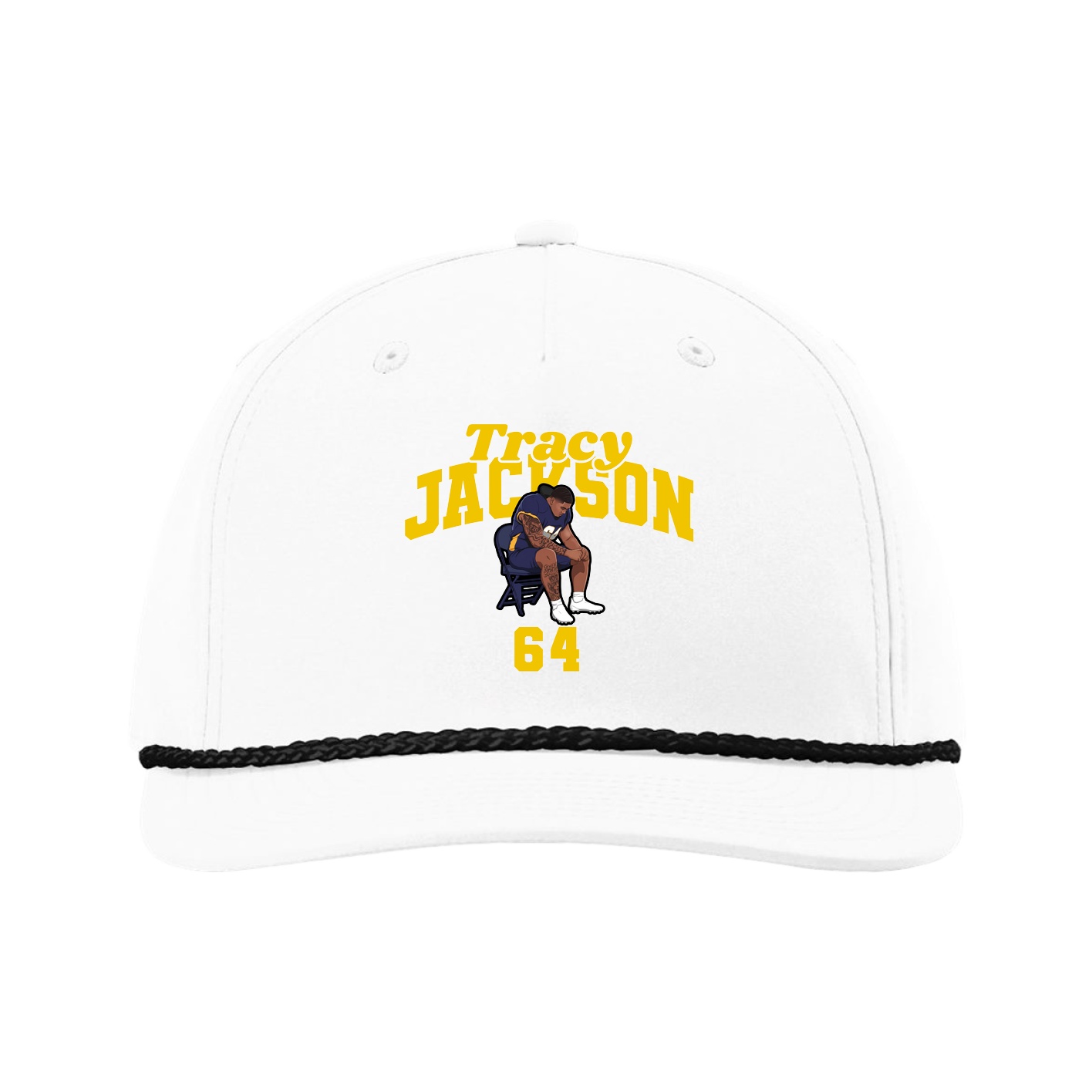 Five-Panel Classic Rope Cap — Signature Arch in White