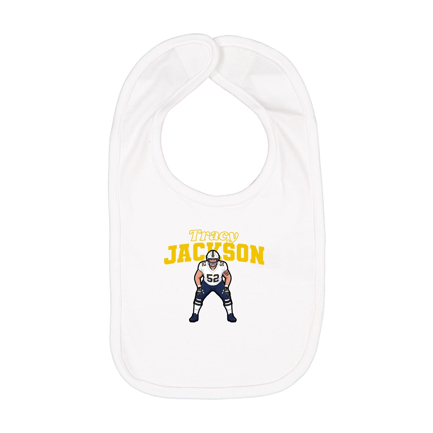 Infant Bib — Name Arch in White