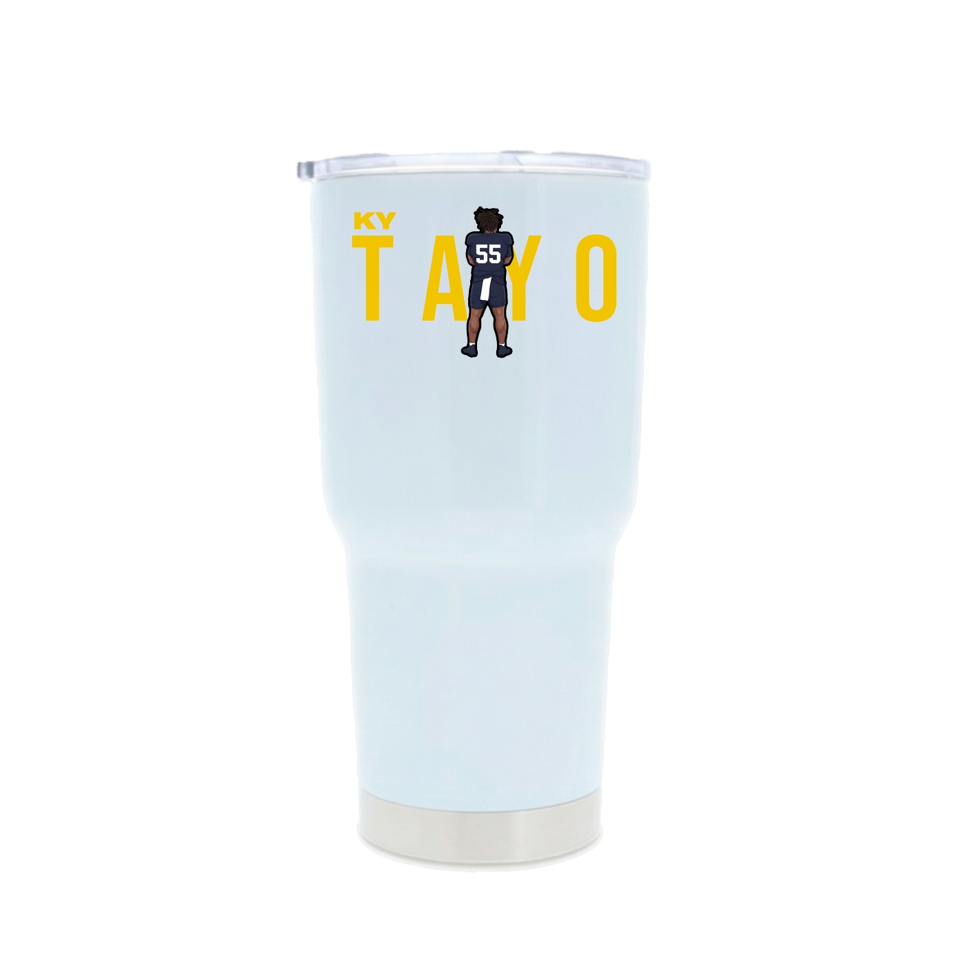 30oz Stainless Steel Tumbler — Player Name in White