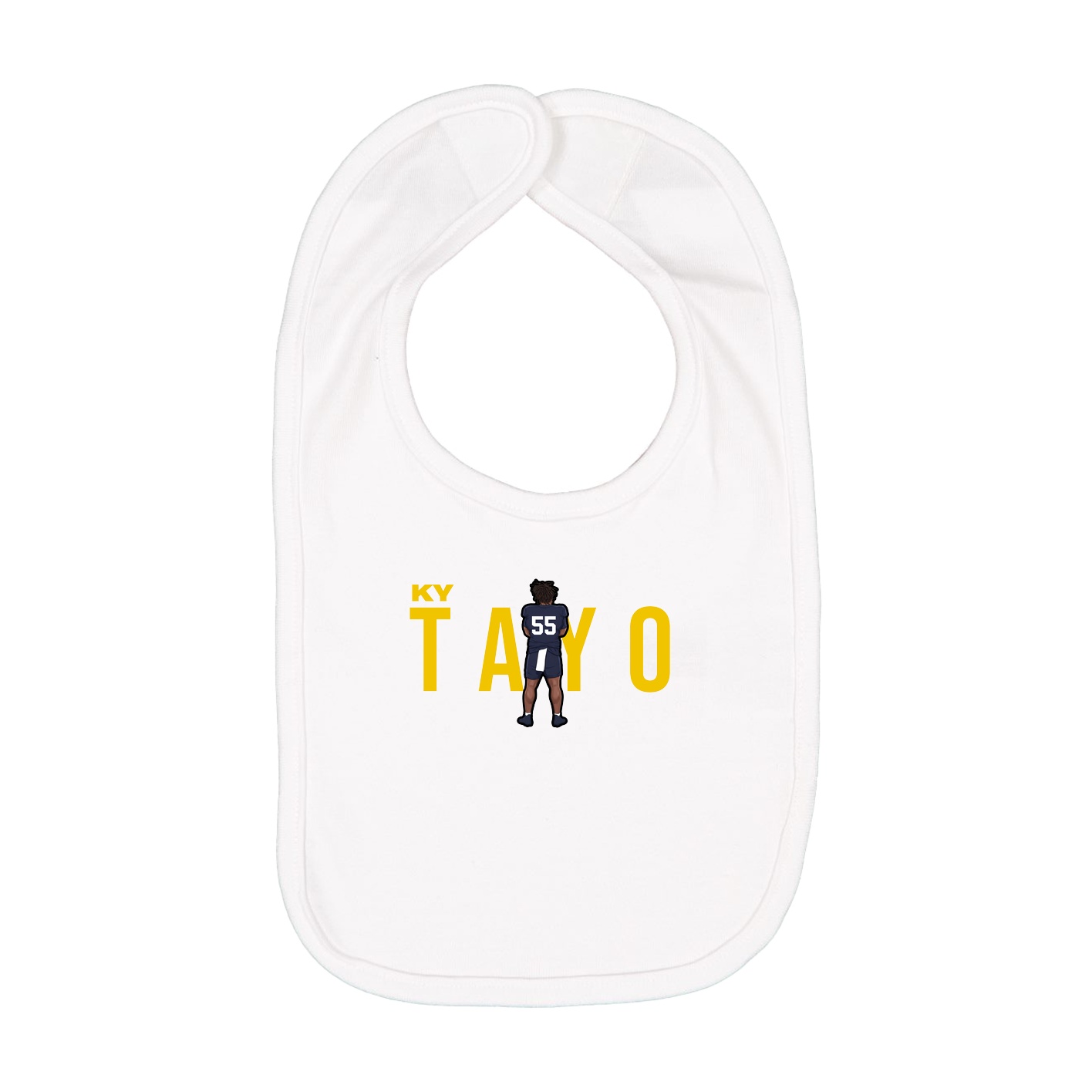Infant Bib — Player Name in White