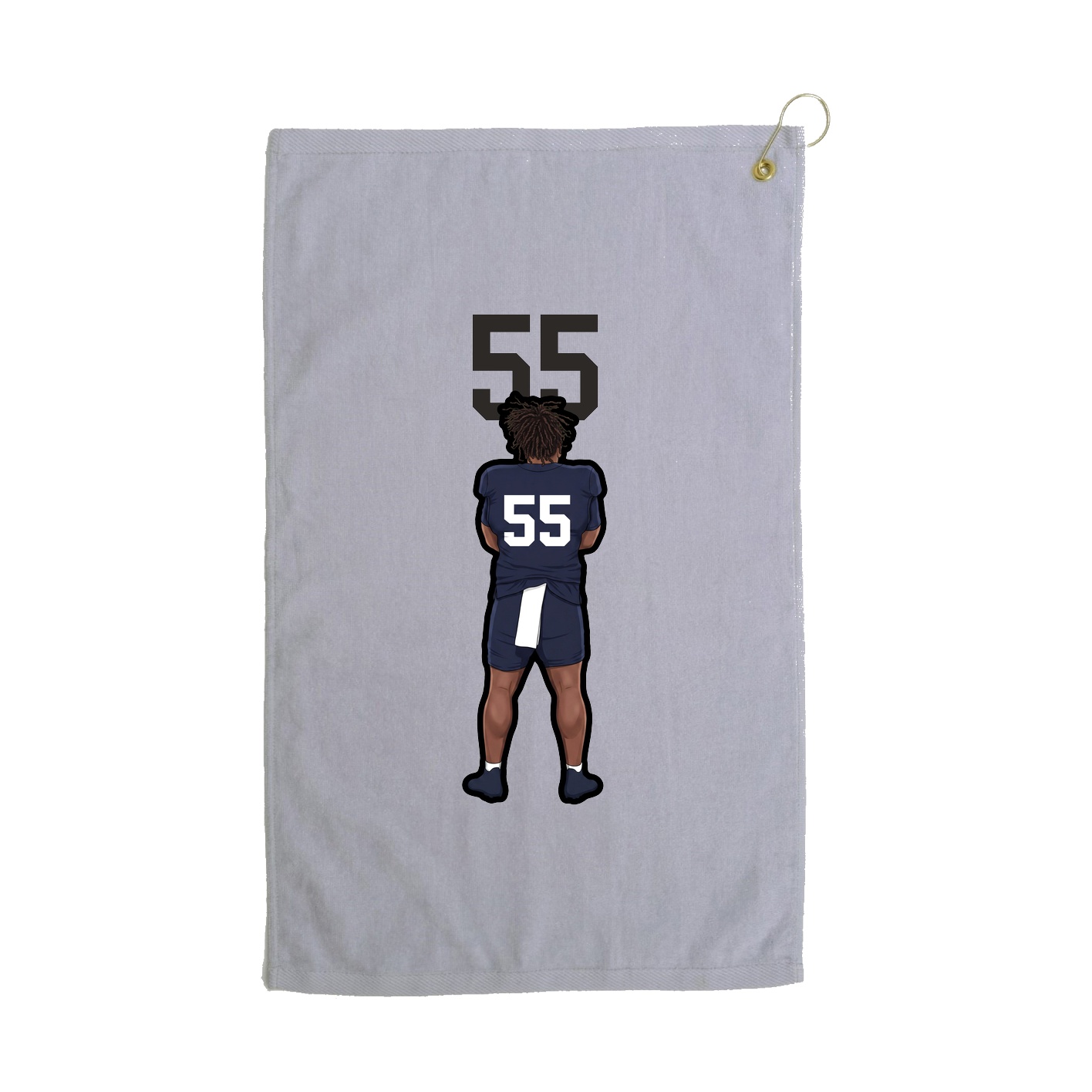 Golf Towel — Number Top in Grey