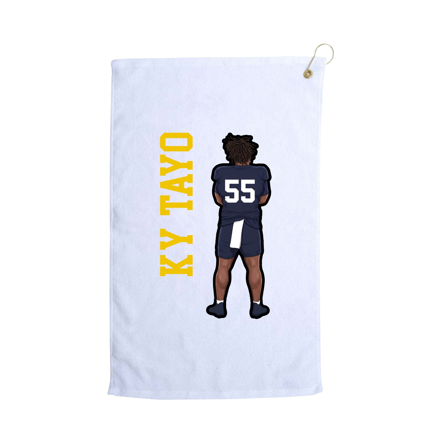 Golf Towel — Name Vertical in White