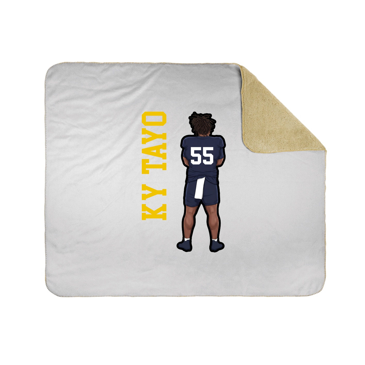 Throw Blanket — Name Vertical in White