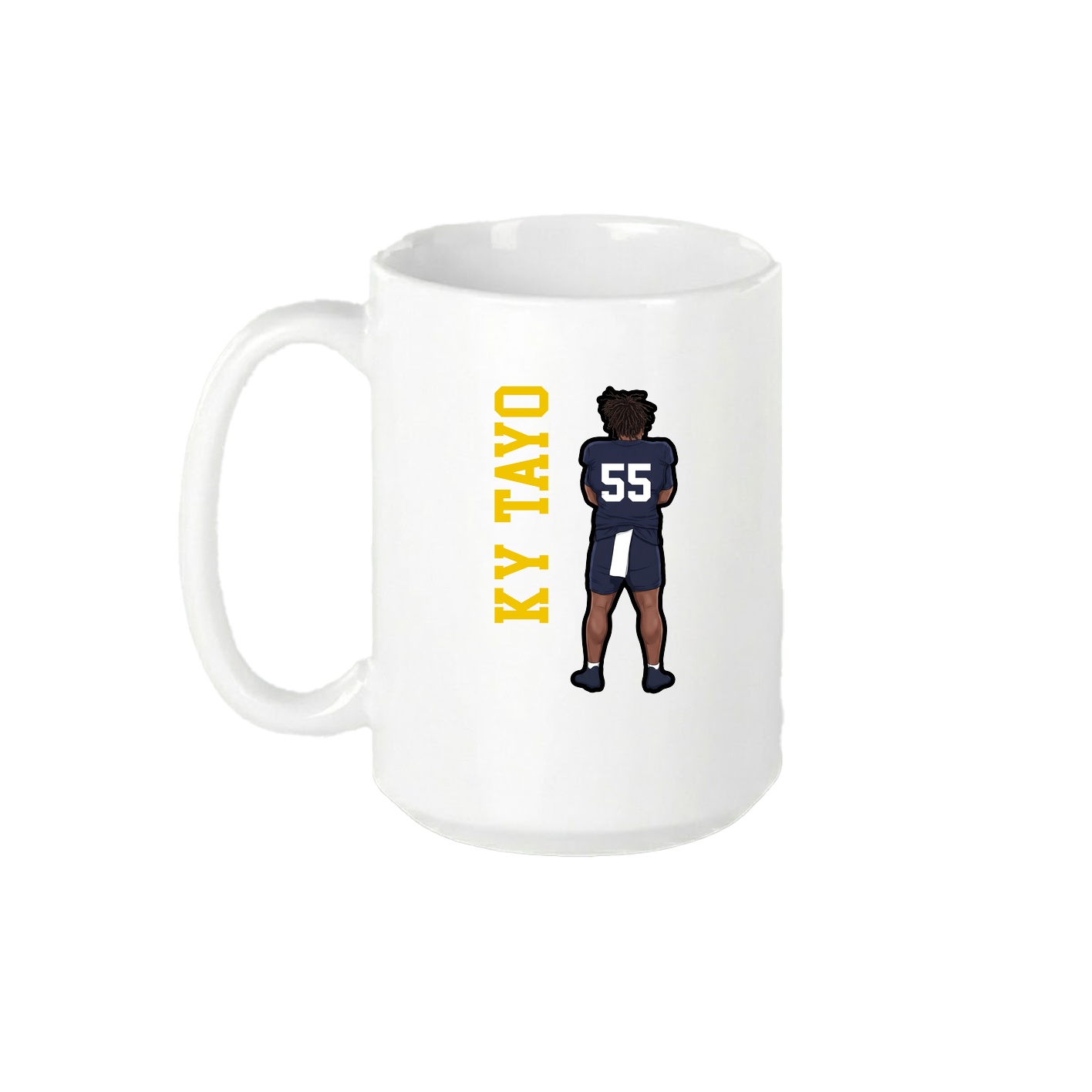 15oz Coffee Mug — Name Vertical in White