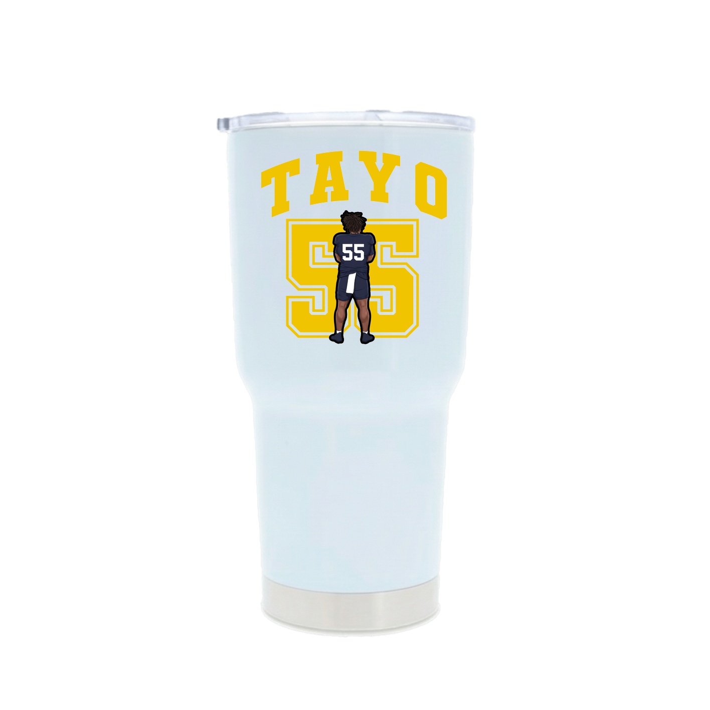 30oz Stainless Steel Tumbler — Number in White