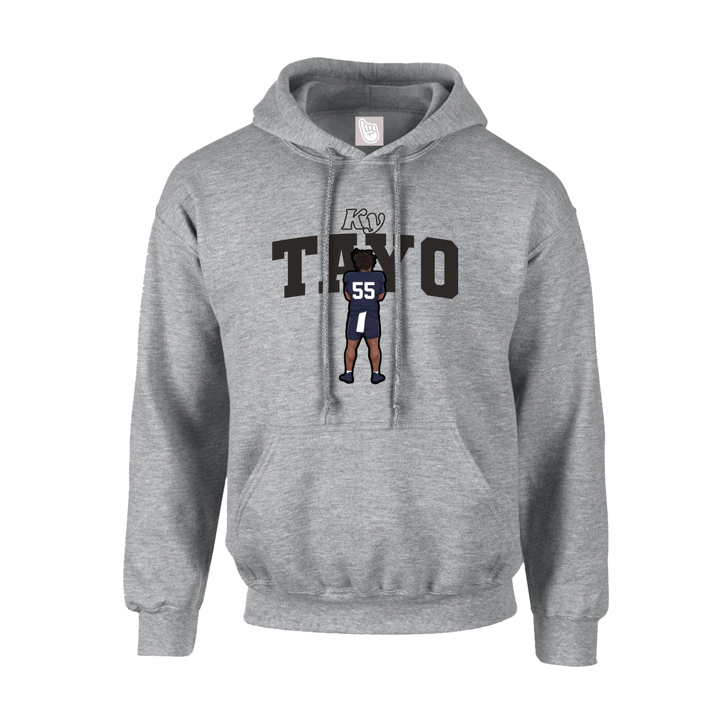 Youth Hoodie — Name Arch in Grey