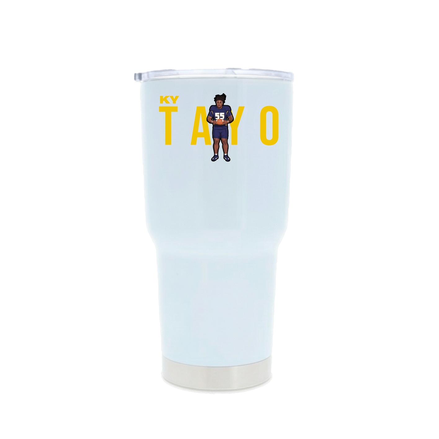 30oz Stainless Steel Tumbler — Player Name in White