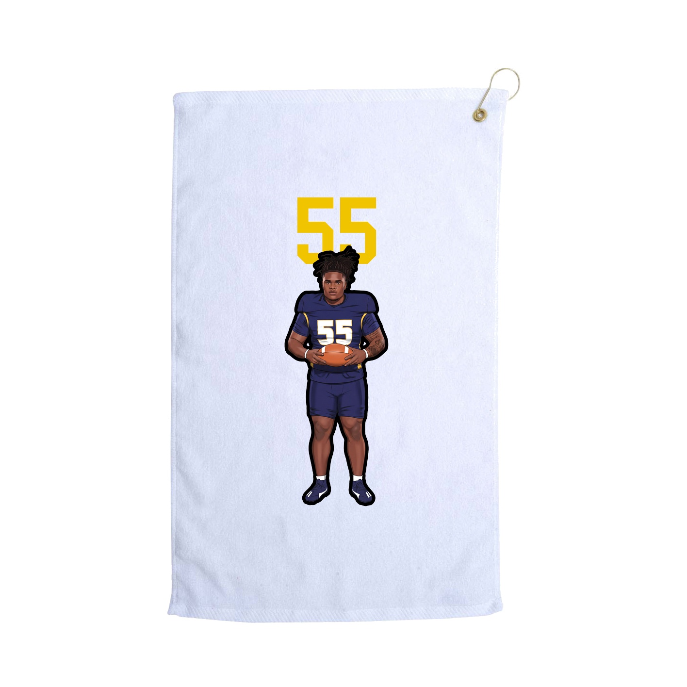 Golf Towel — Number Top in White