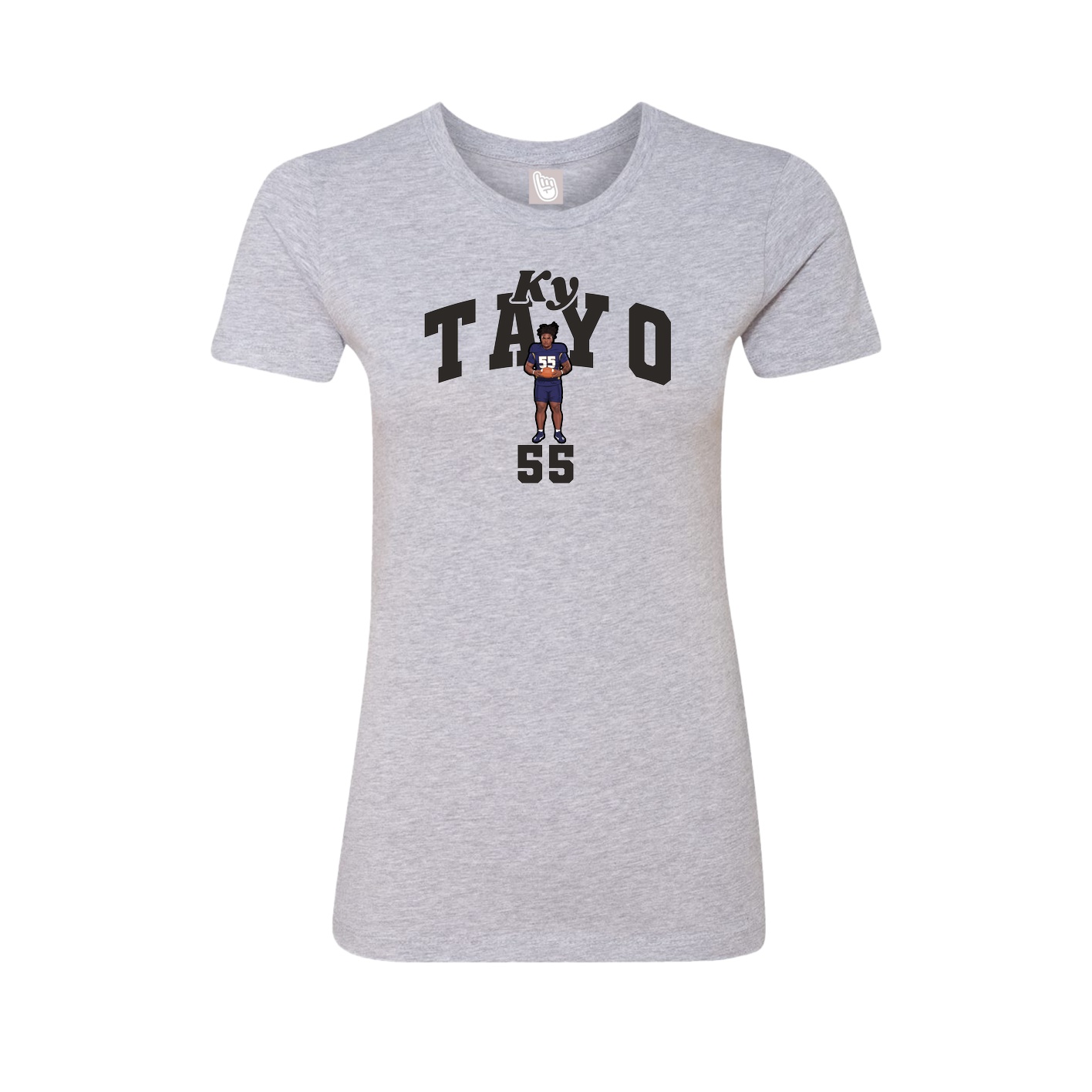 Fitted Women's Tee — Signature Arch in Grey