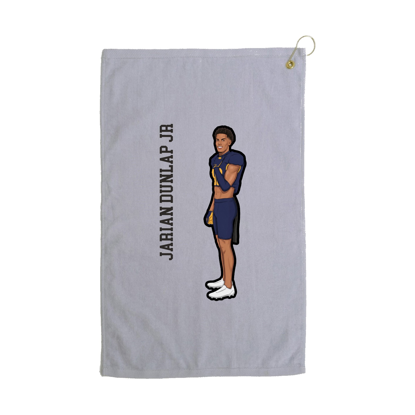 Golf Towel — Name Vertical in Grey