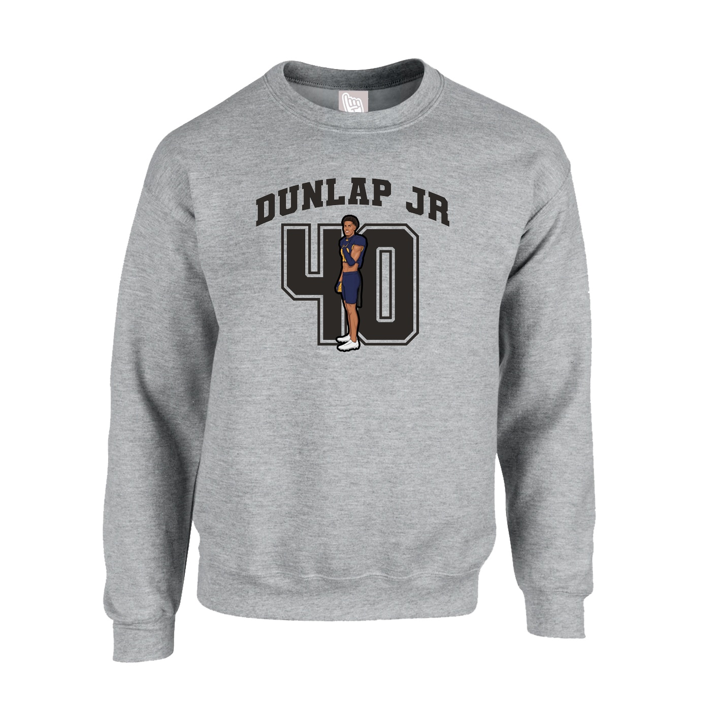Fleece Crew — Number in Grey
