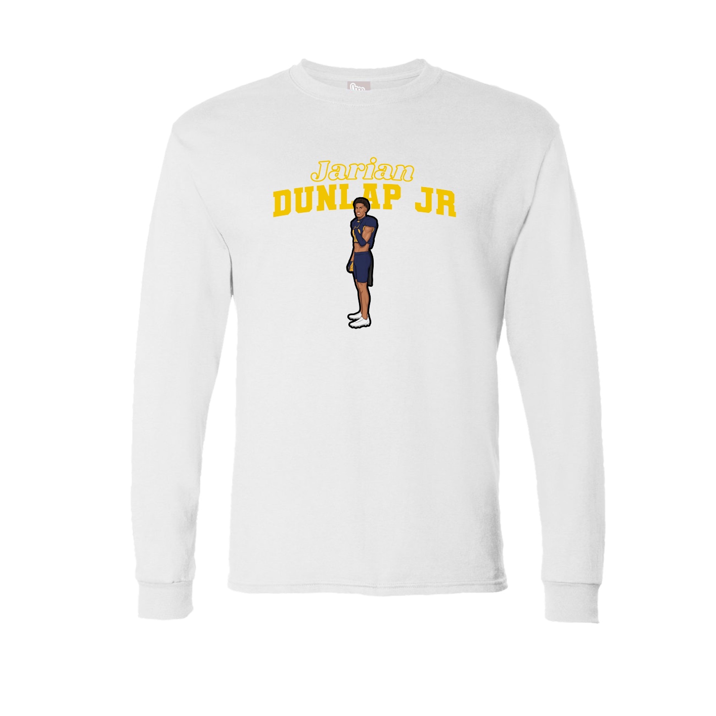 Long Sleeve Tee — Name Arch in White