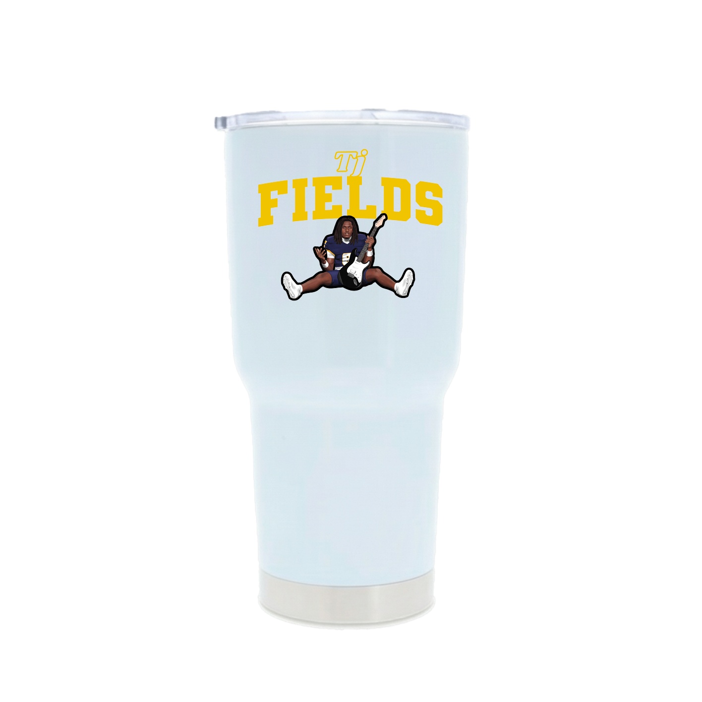 30oz Stainless Steel Tumbler — Name Arch in White