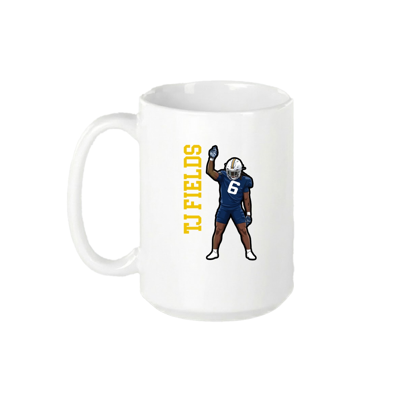 15oz Coffee Mug — Name Vertical in White