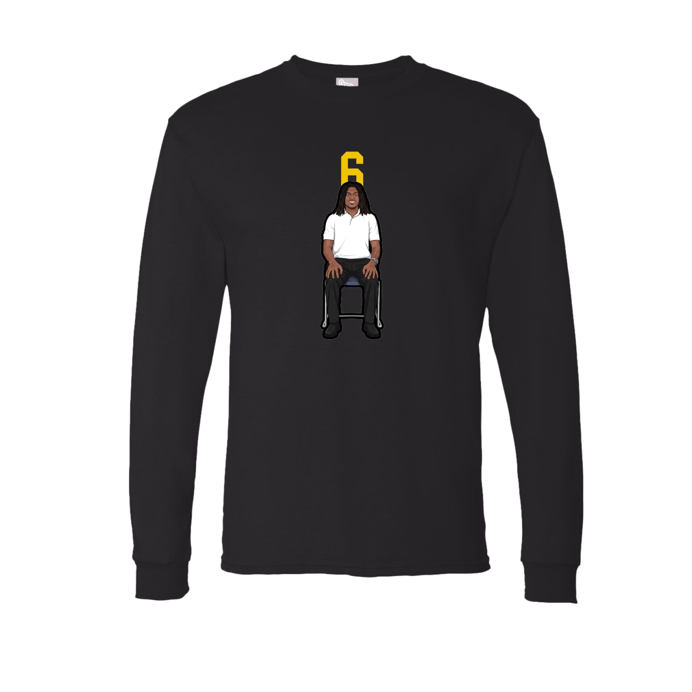 Long Sleeve Tee — Number Top in Black