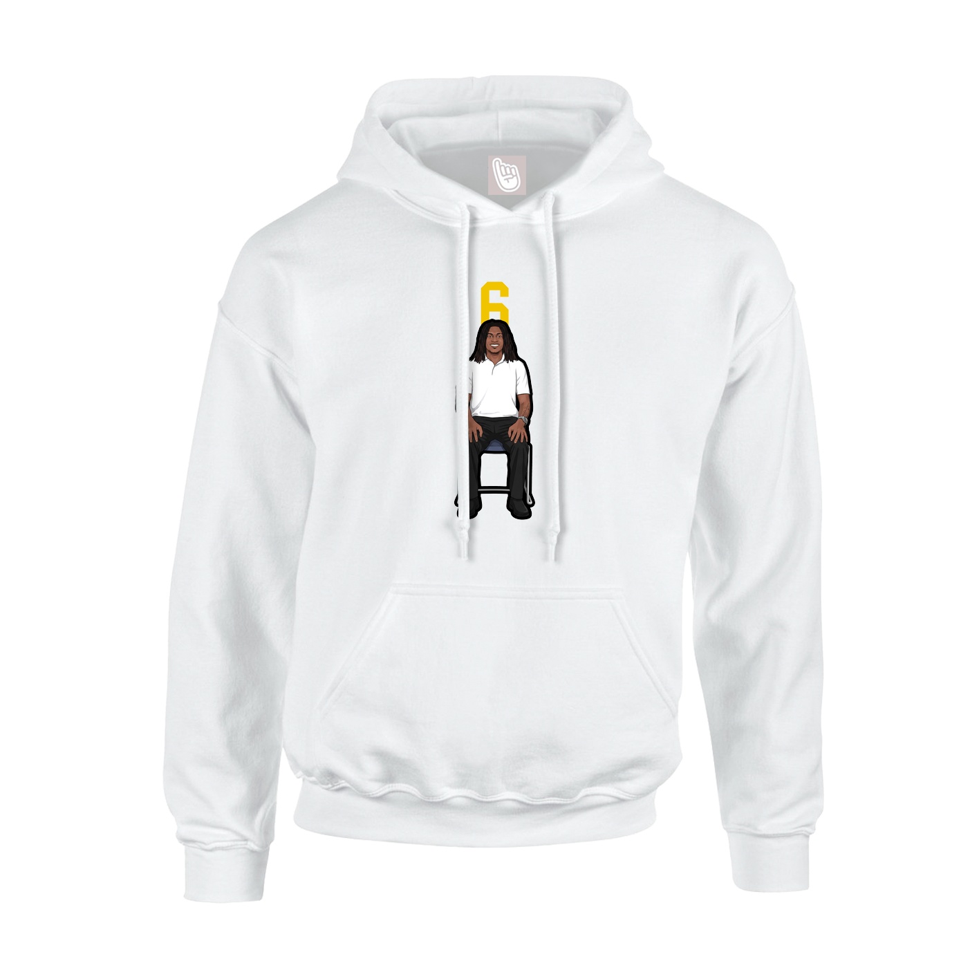 Youth Hoodie — Number Top in White