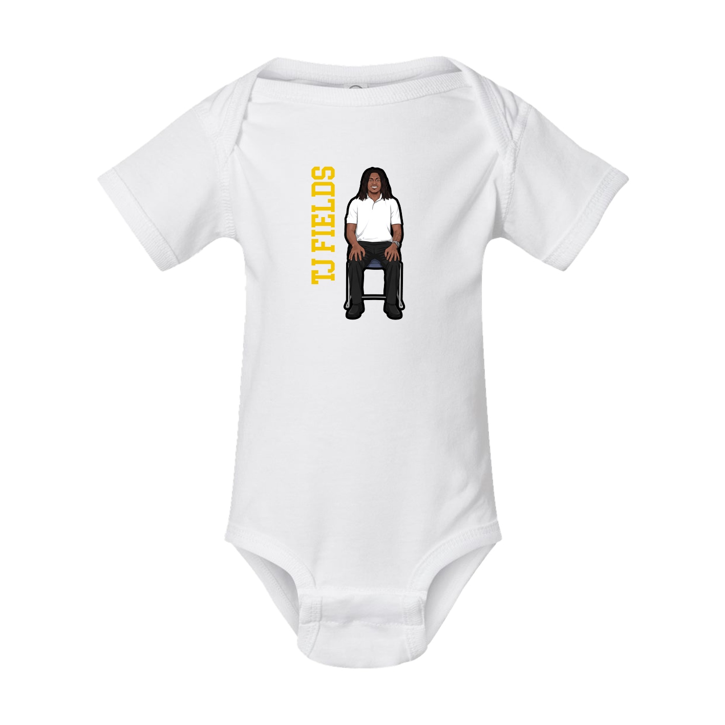 Baby Onesie — Name Vertical in White
