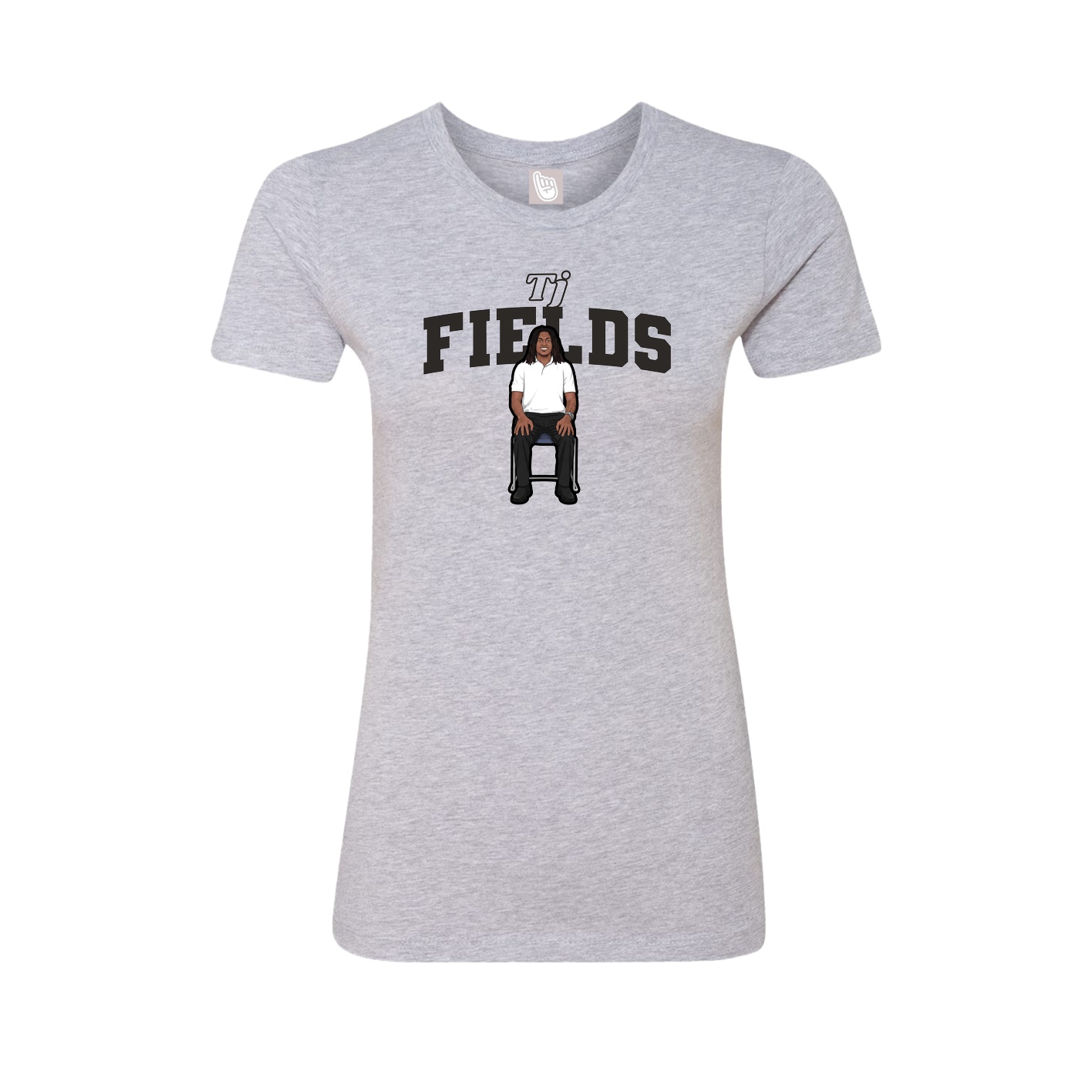 Fitted Women's Tee — Name Arch in Grey
