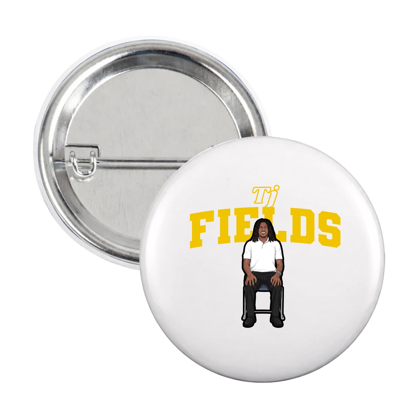 Game Day Button — Name Arch in White