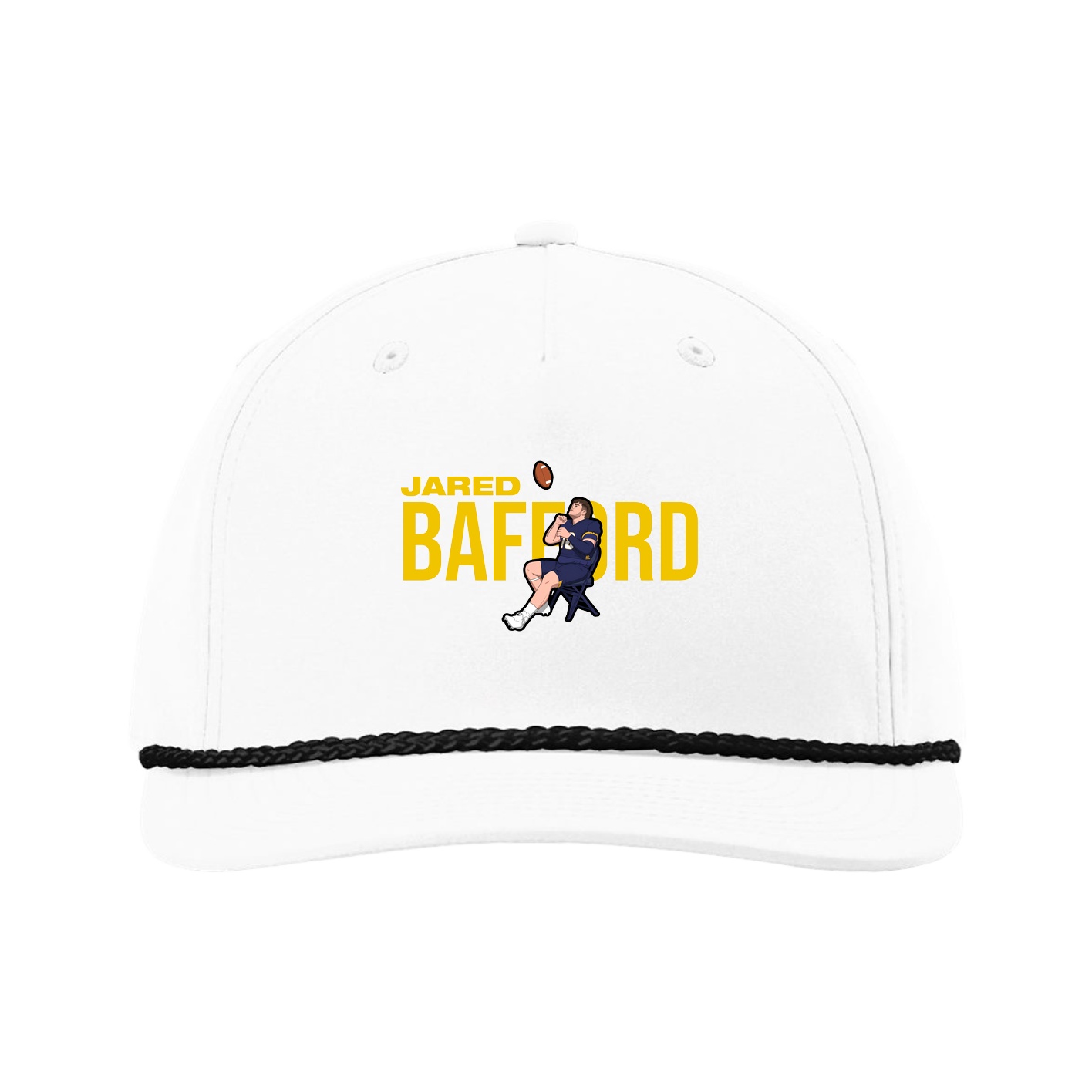 Five-Panel Classic Rope Cap — Player Name in White